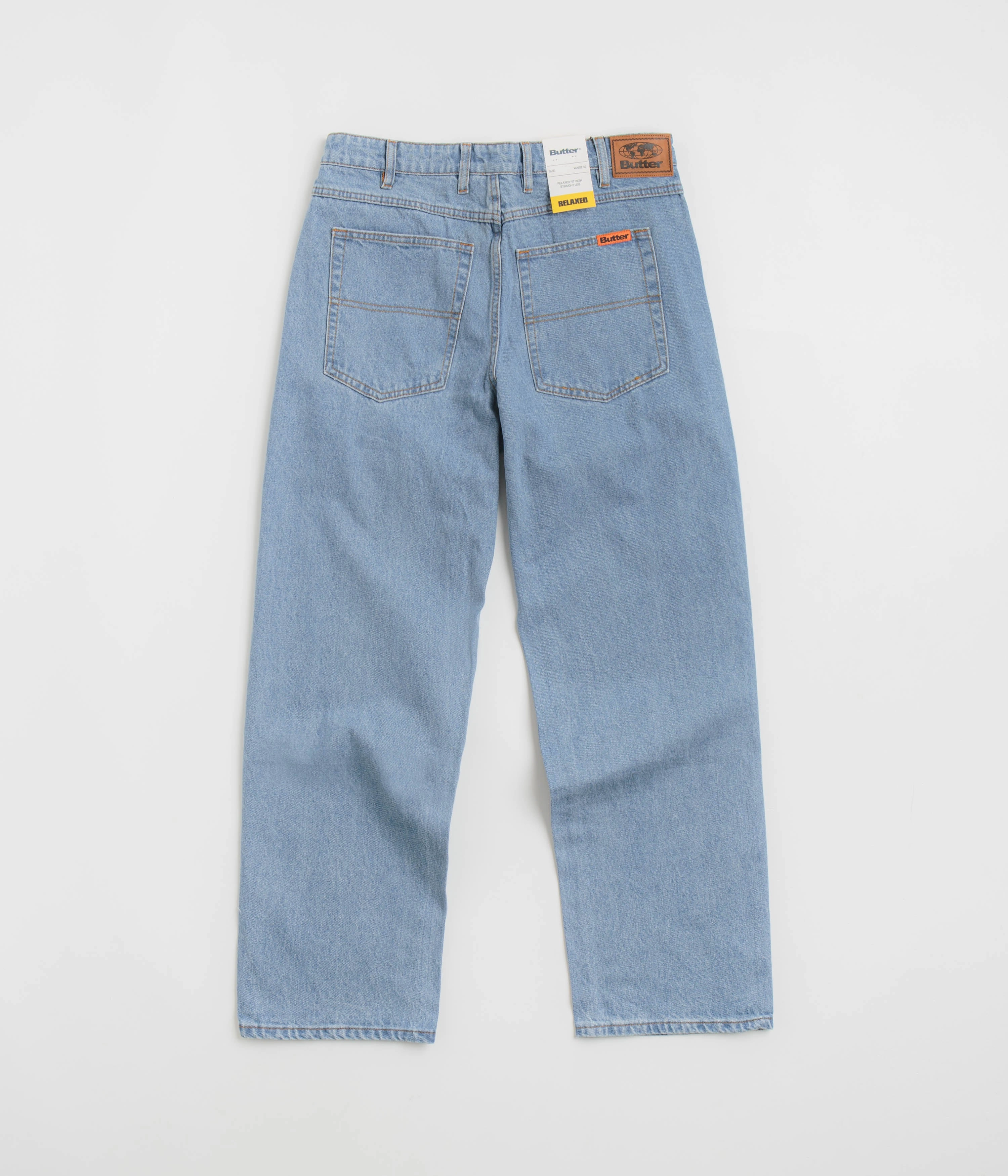 Stylish Waistband Butter Goods Relaxed Jeans - Washed Indigo / Indigo