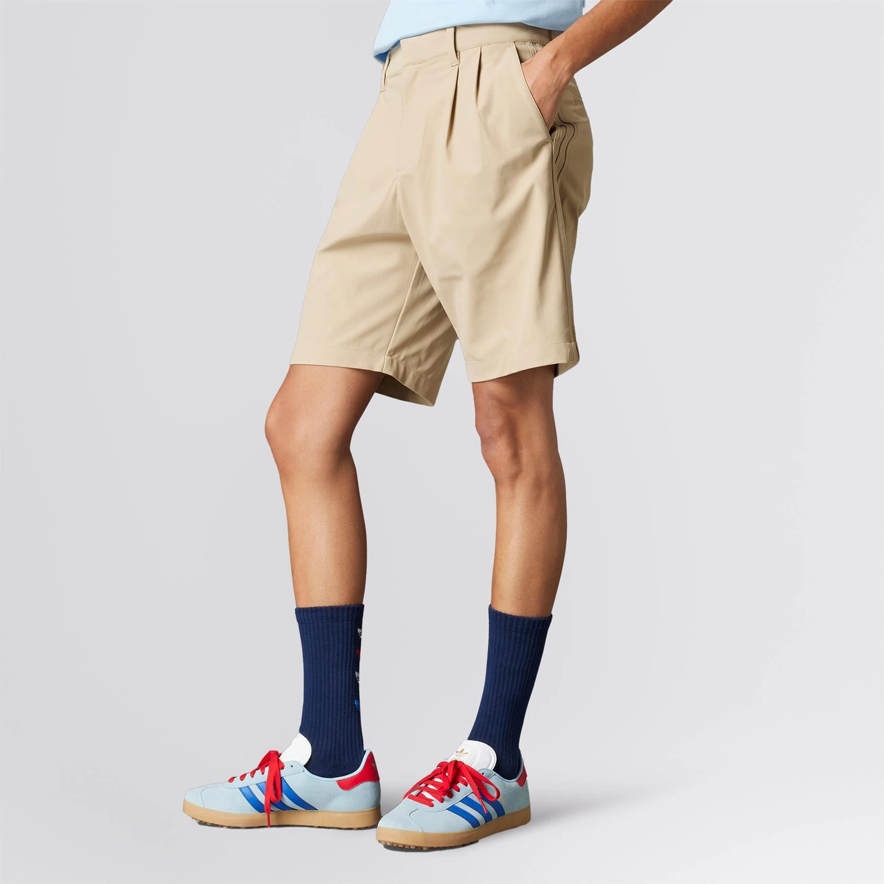 Sweat Wicking Fabric Twistknit Pleated Shorts Hemp