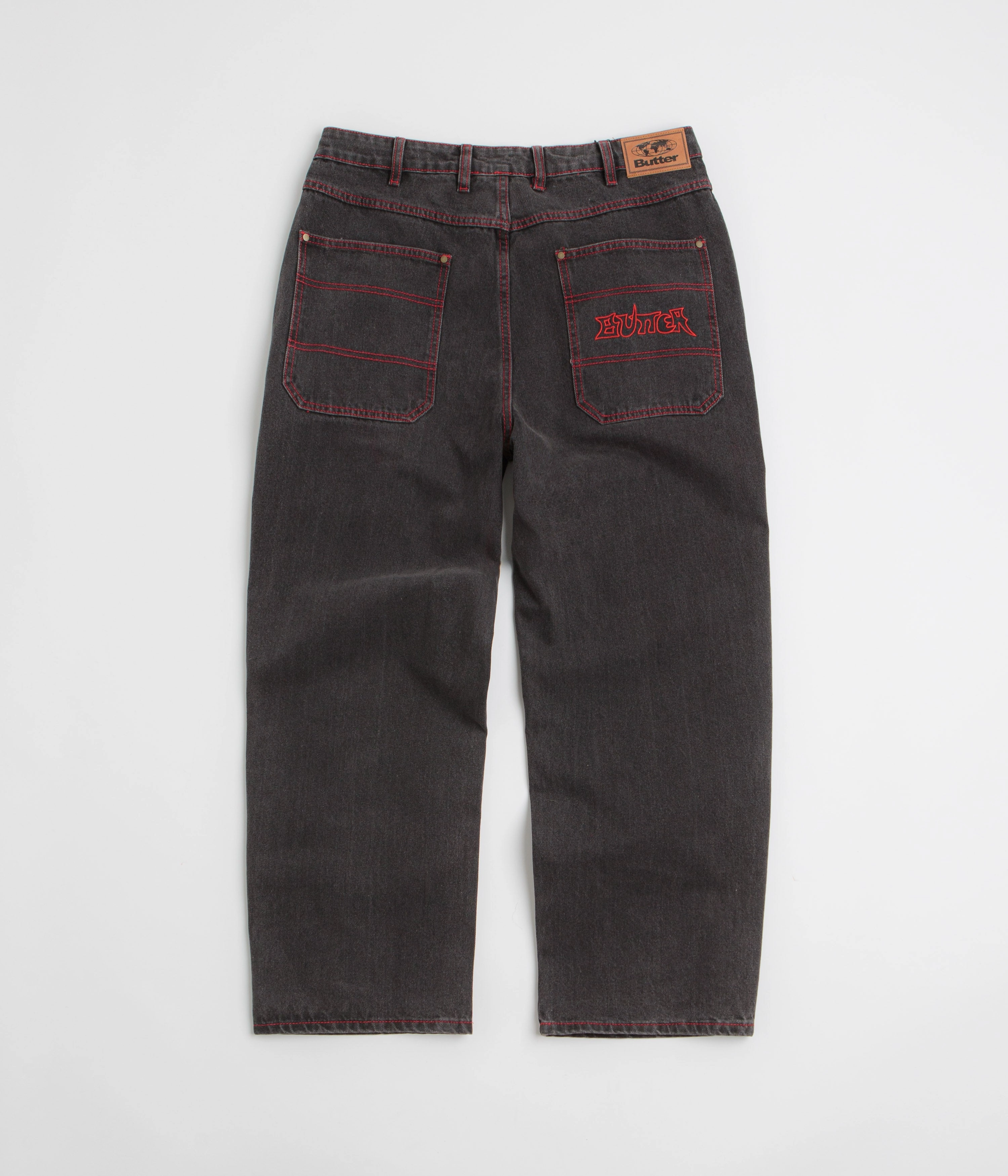 slim fit Secure Cuff Design Butter Goods Encounter Jeans - Tinted Washed Black