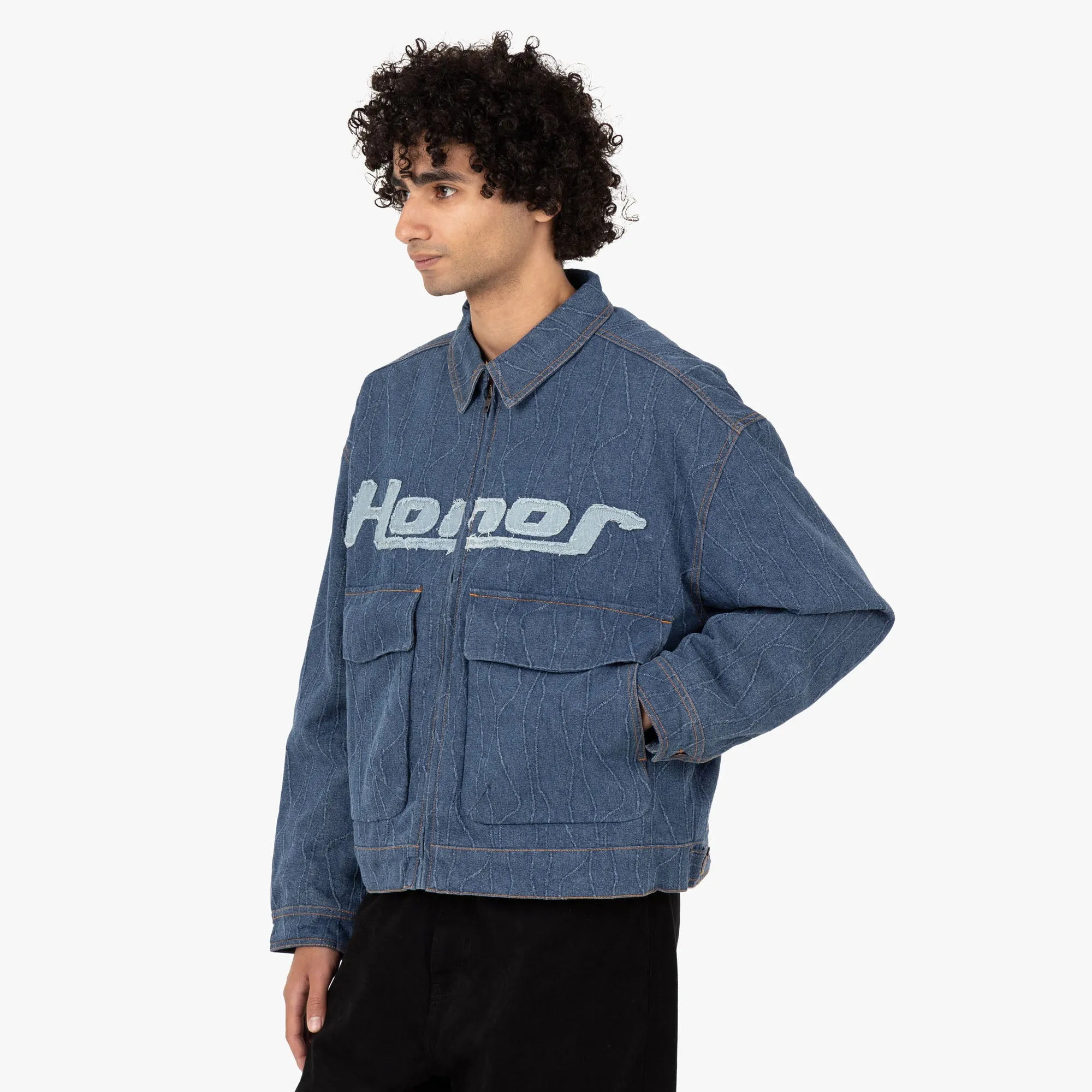 Reinforced Stitching Cold Day Look Honor The Gift Frequency Denim Jacket / Indigo