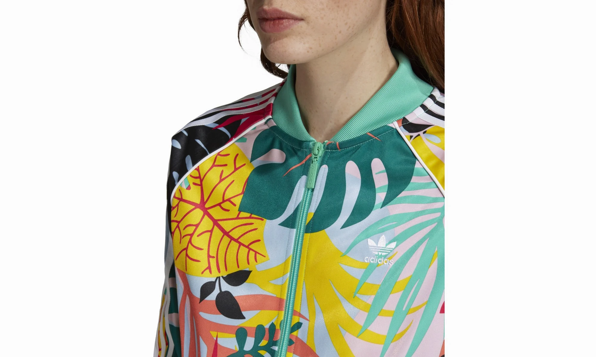 GridTexture Dance Flow Tropicalage SST Graphic Womens Track Jacket "Multicolor"