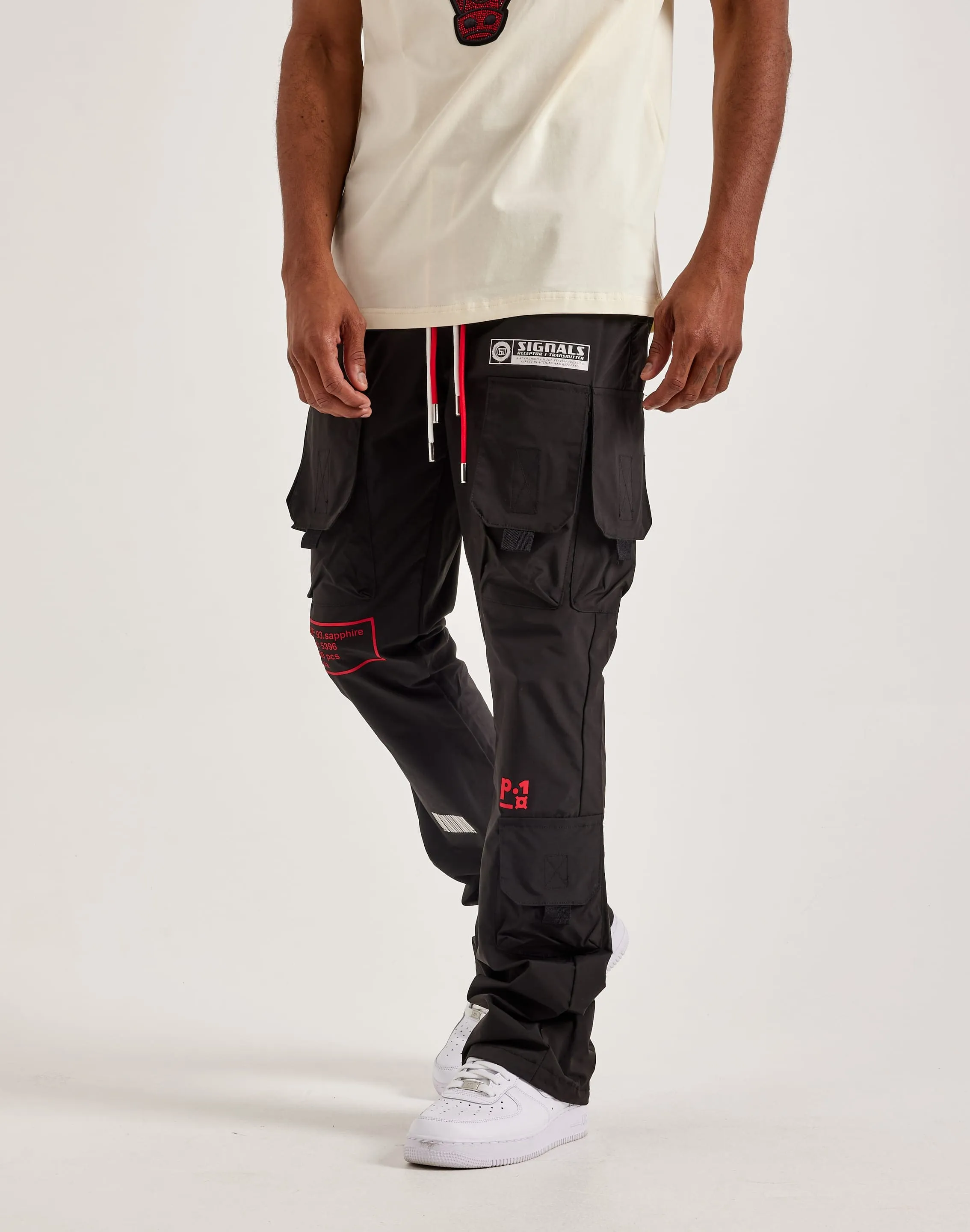 WaterRepellent Surface Farm Glow Kloud 9 Nylon Flare Cargo Pants
