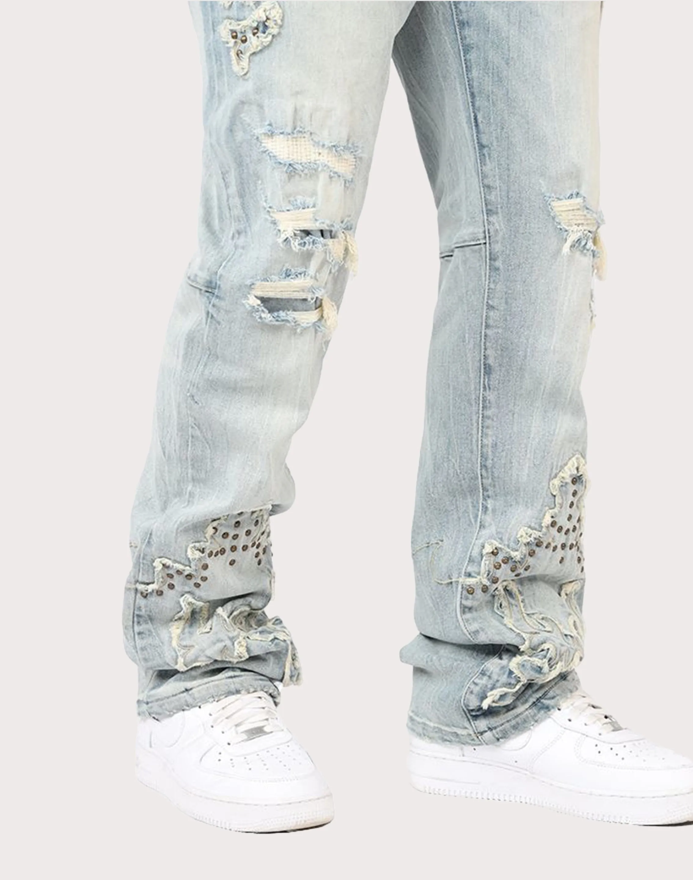Grindhouse Straight Fit Western Studded Jeans FastDrying Inner Layer Light Ease