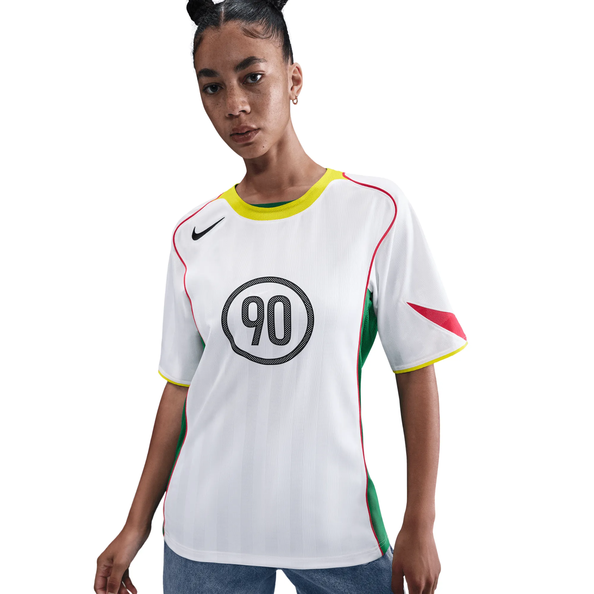 Gloss Fit OdorResistant Material TOTAL 90 DRI-FIT SOCCER JERSEY - WHITE / OPTI YELLOW