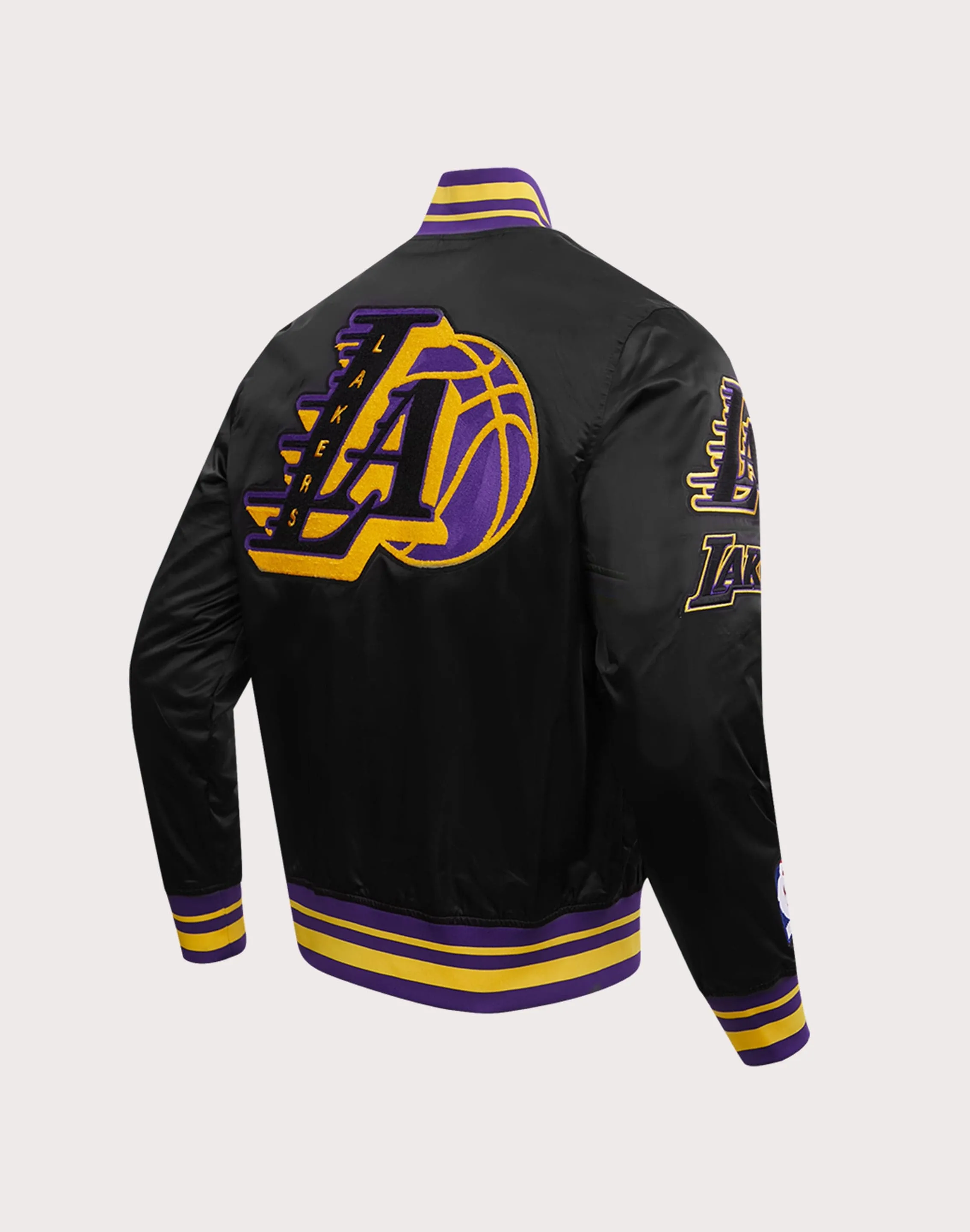 Pro Standard NBA Los Angeles Lakers Mashup Rib Satin Jacket Breathable Material SheerLayeredPanels