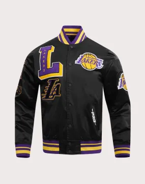 Pro Standard NBA Los Angeles Lakers Mashup Rib Satin Jacket QuickDrying Fiber