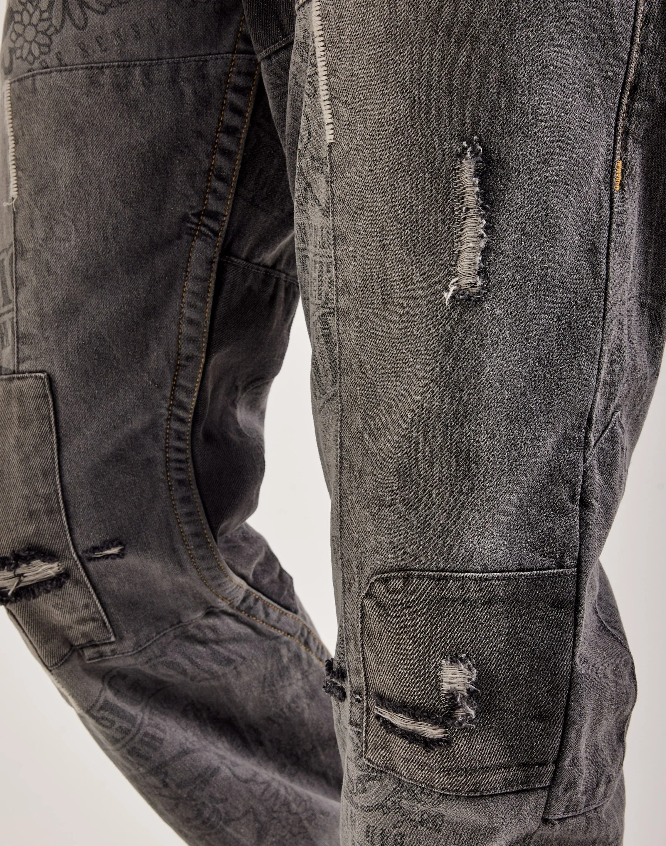 True Religion Bad Weather Joey Stacked Pocket Jeans Breathable Stretch Fabric