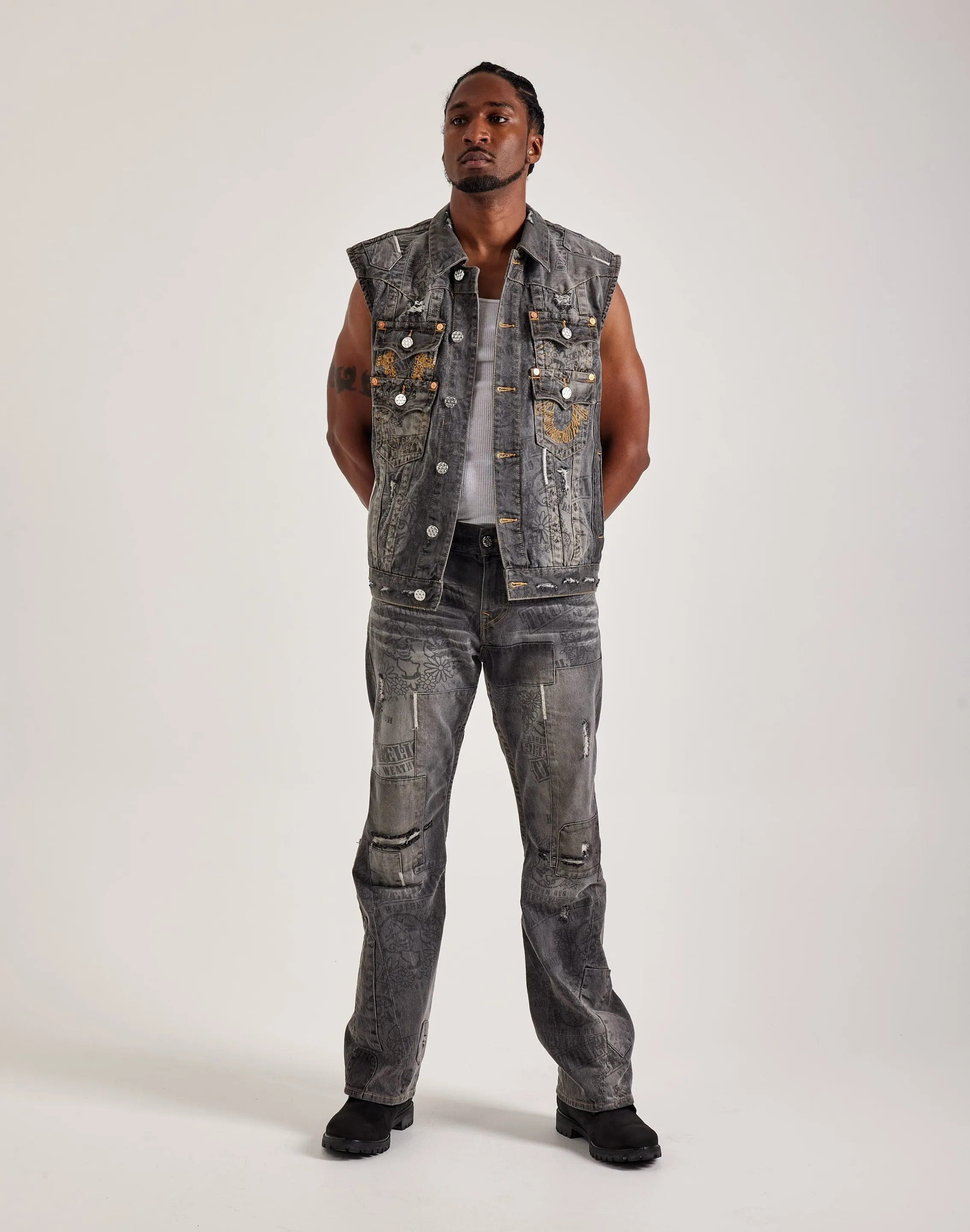 True Religion Bad Weather Joey Stacked Pocket Jeans FadeResistantColors