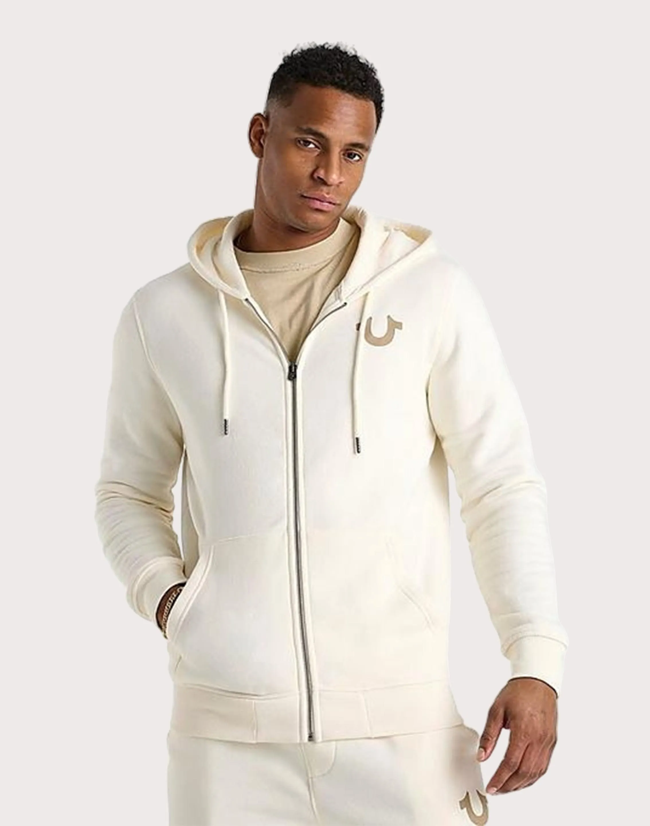 True Religion Buddha Full-Zip Fleece Hoodie Farm Glow