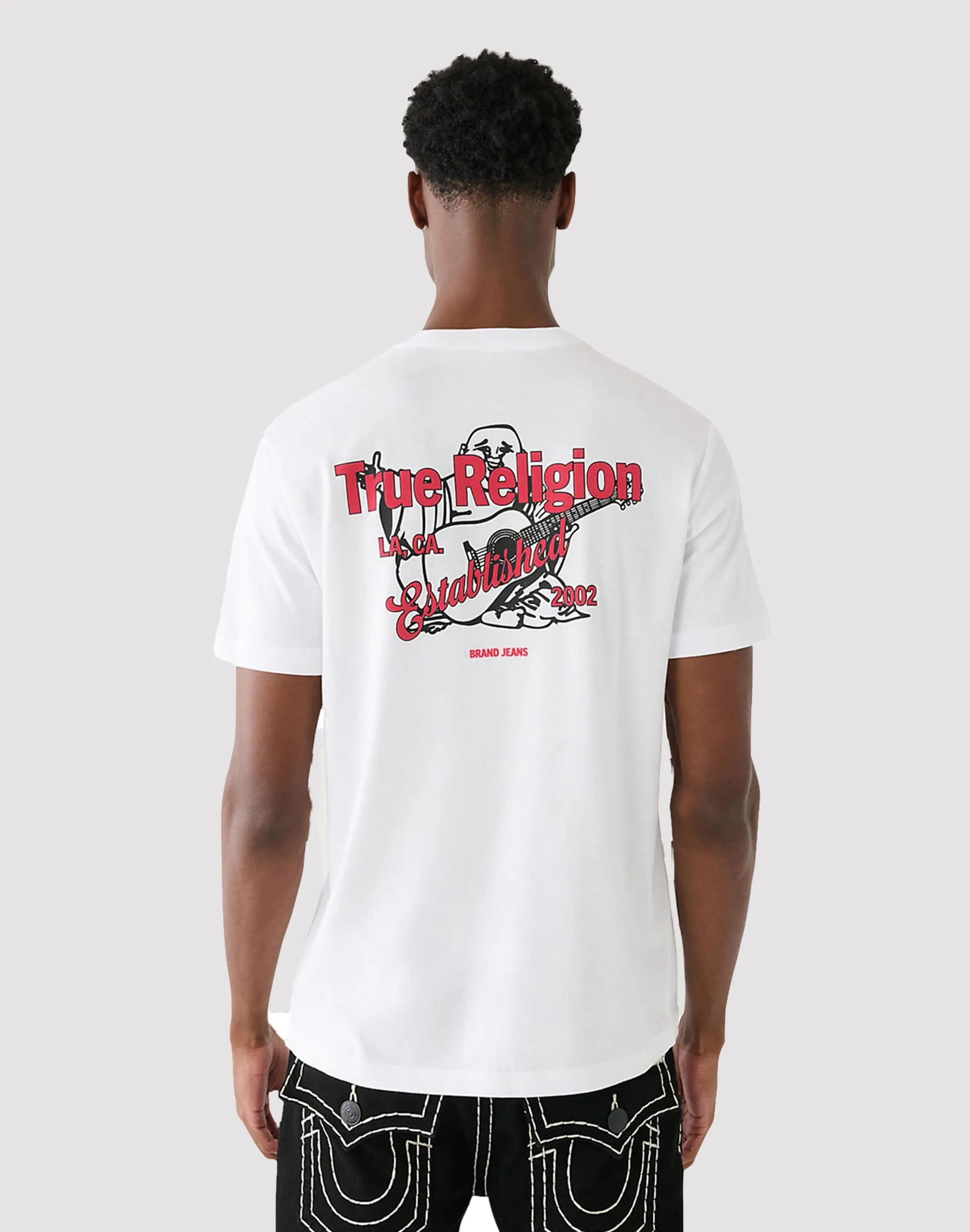 True Religion Buddha Logo White Tee Ocean Air SeamFreeEngineering