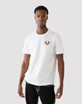 Sharp Cut True Religion Buddha Logo White Tee
