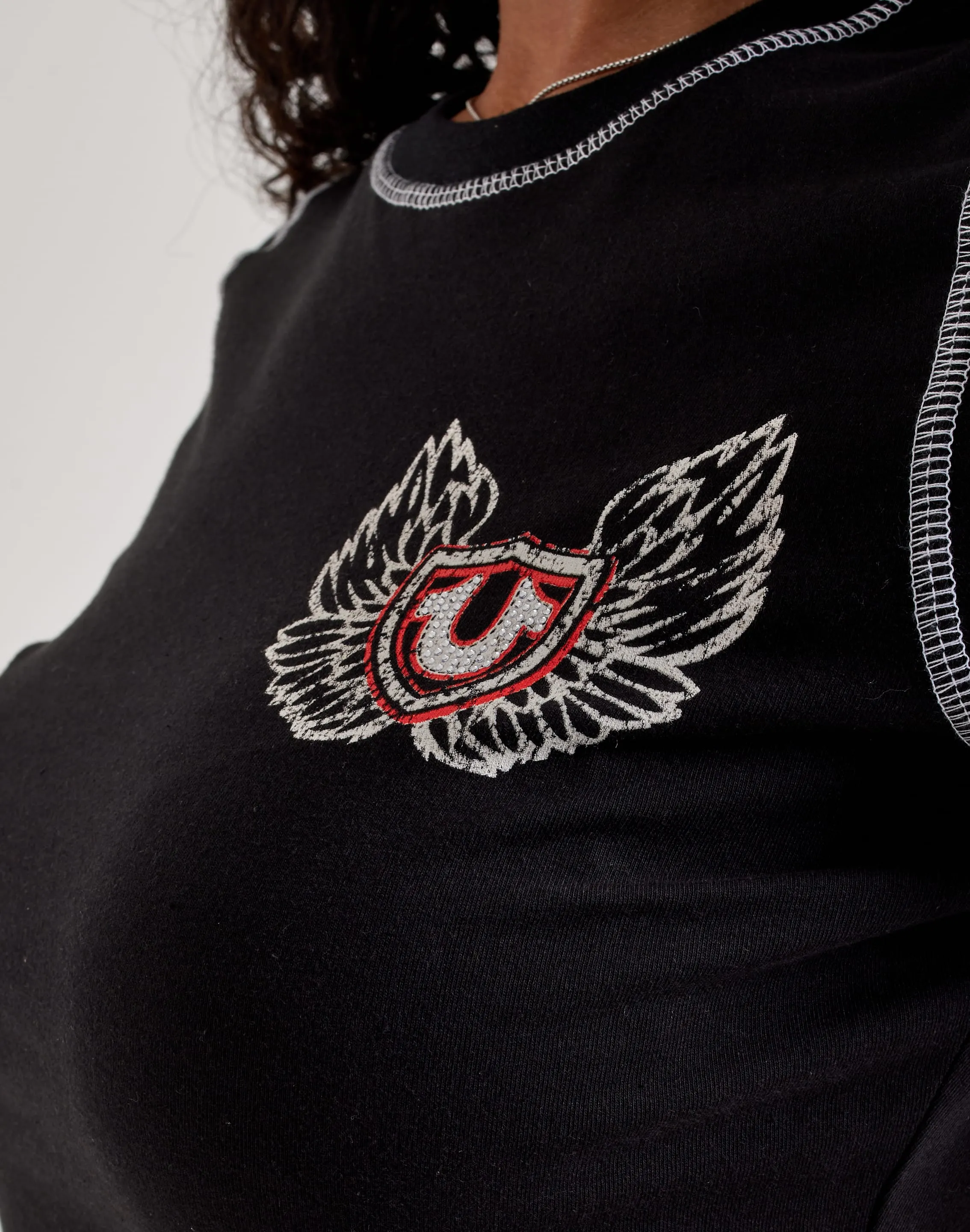 Design Soul True Religion Contrast-Stitch Wing Baby Tee