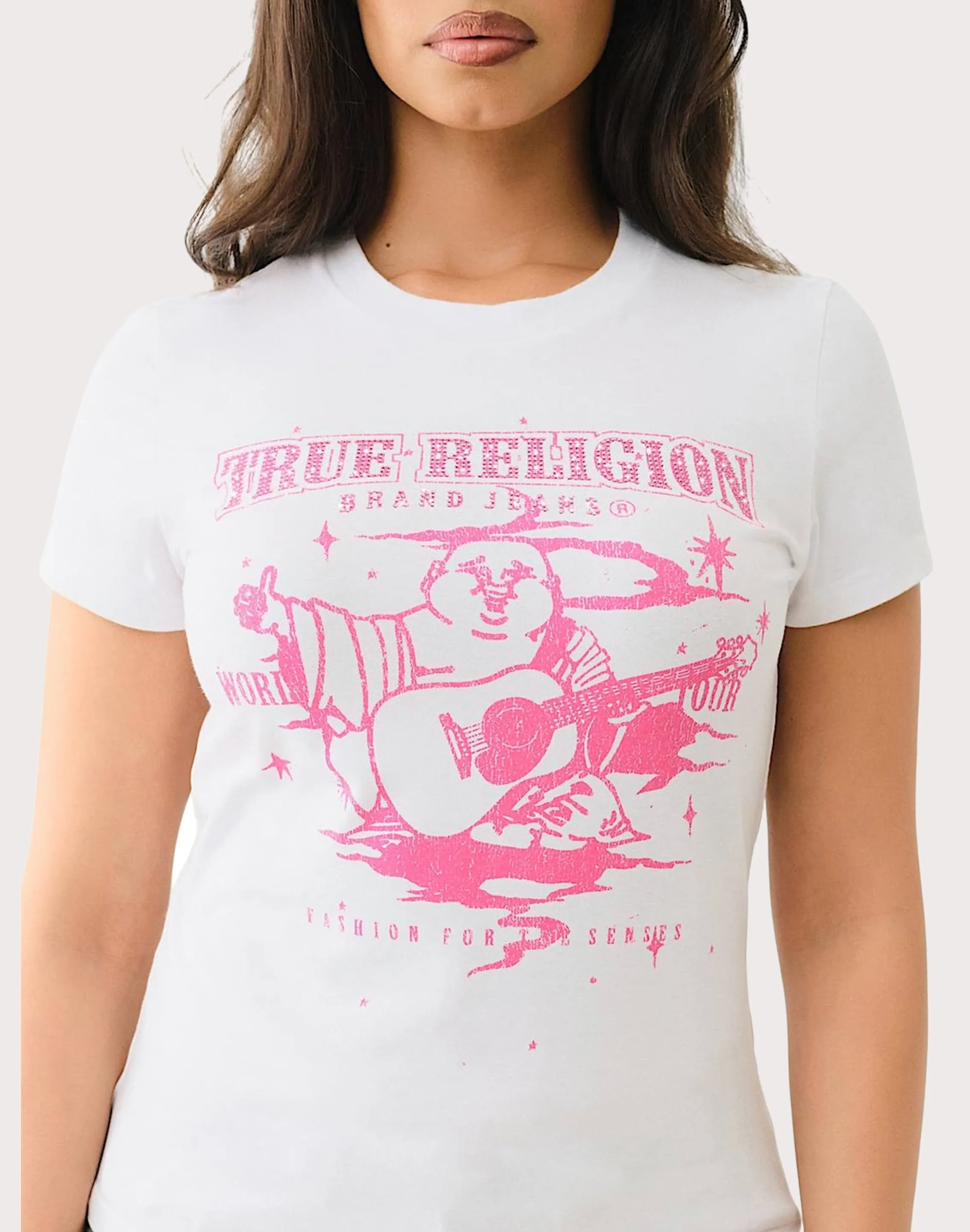 Strong Soul Bead Soul True Religion Crystal Logo Buddha Tee