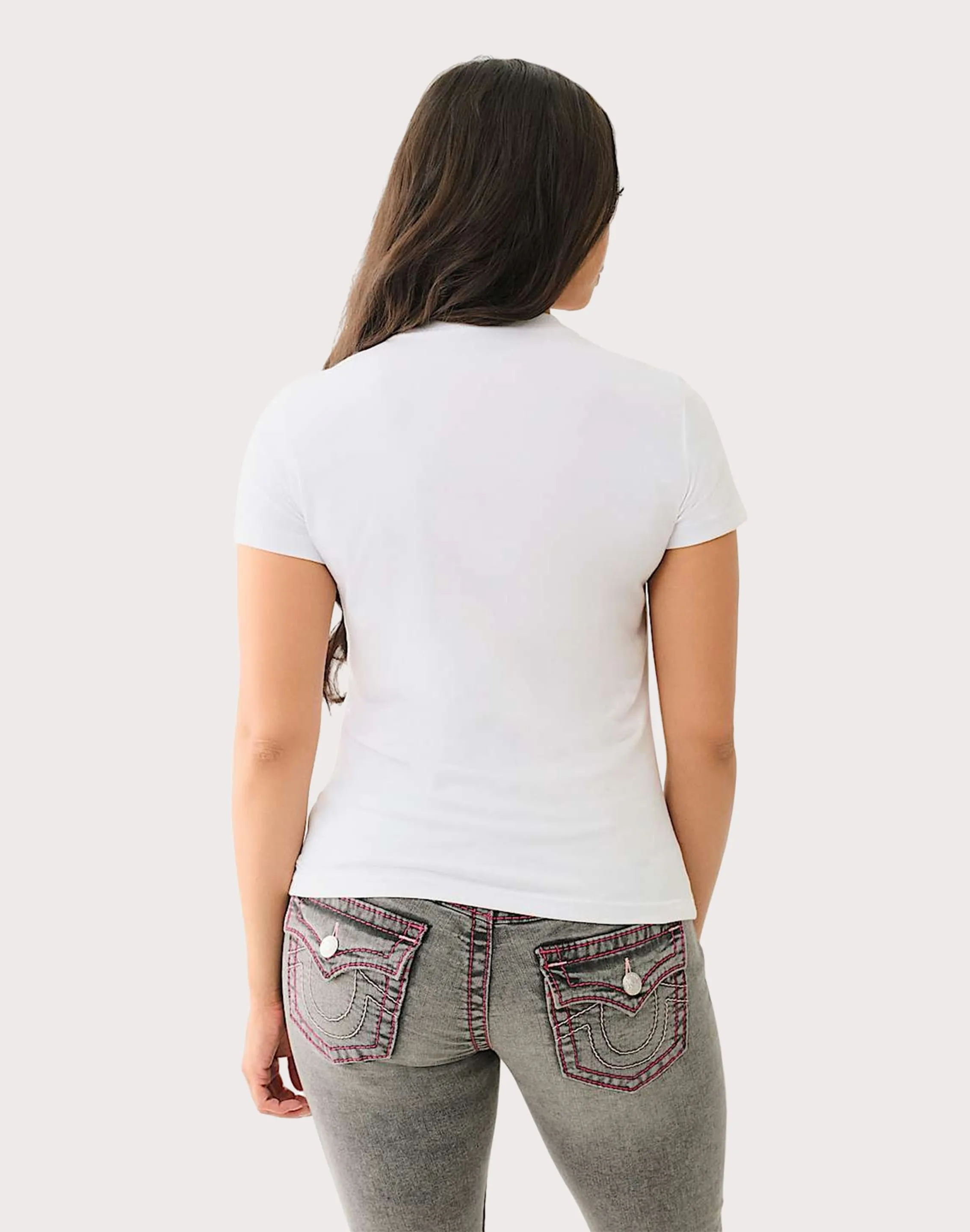 True Religion Crystal Logo Buddha Tee Weekend Look SeamlessPockets