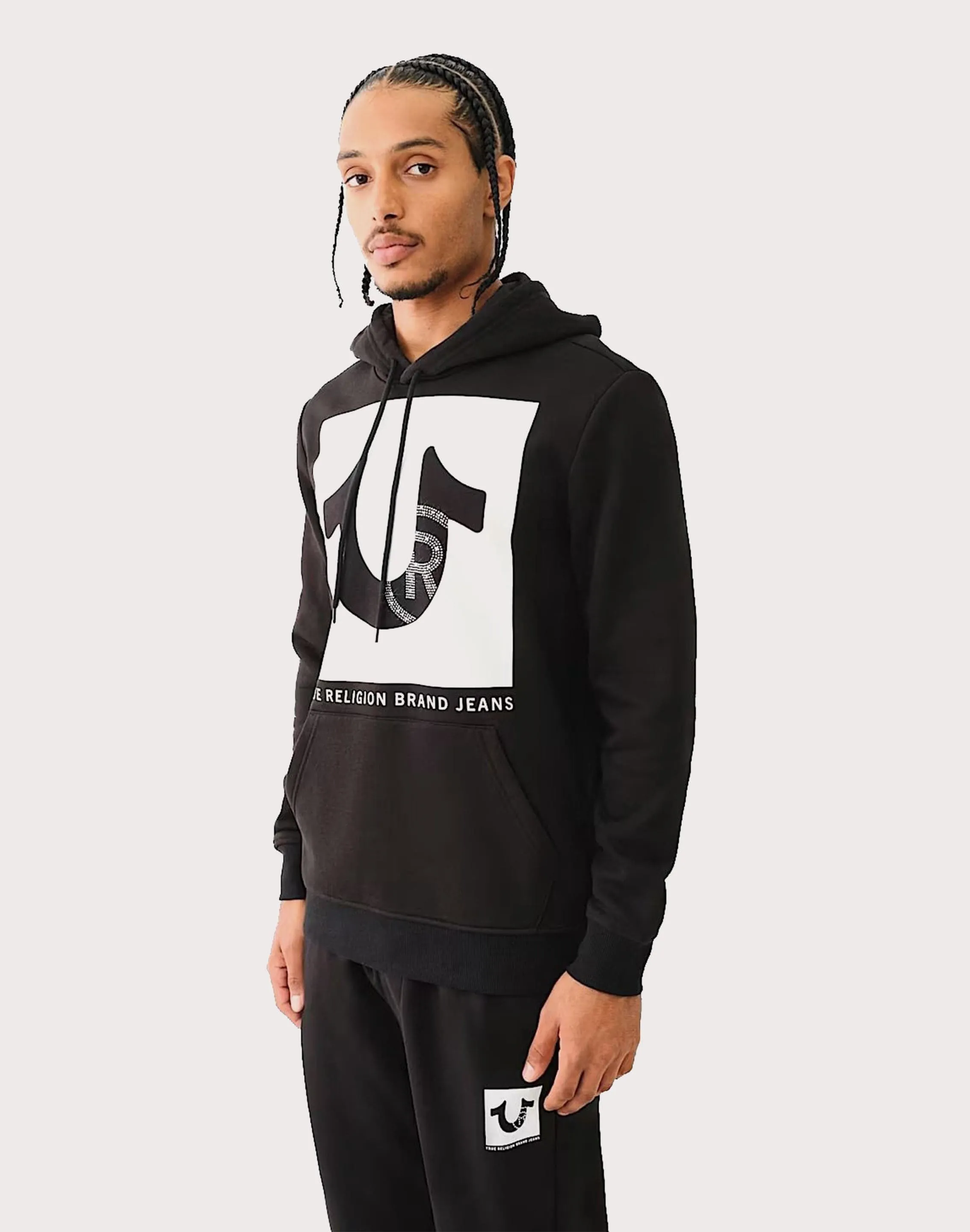 True Religion Crystal Stud Fleece Hoodie Global Cool