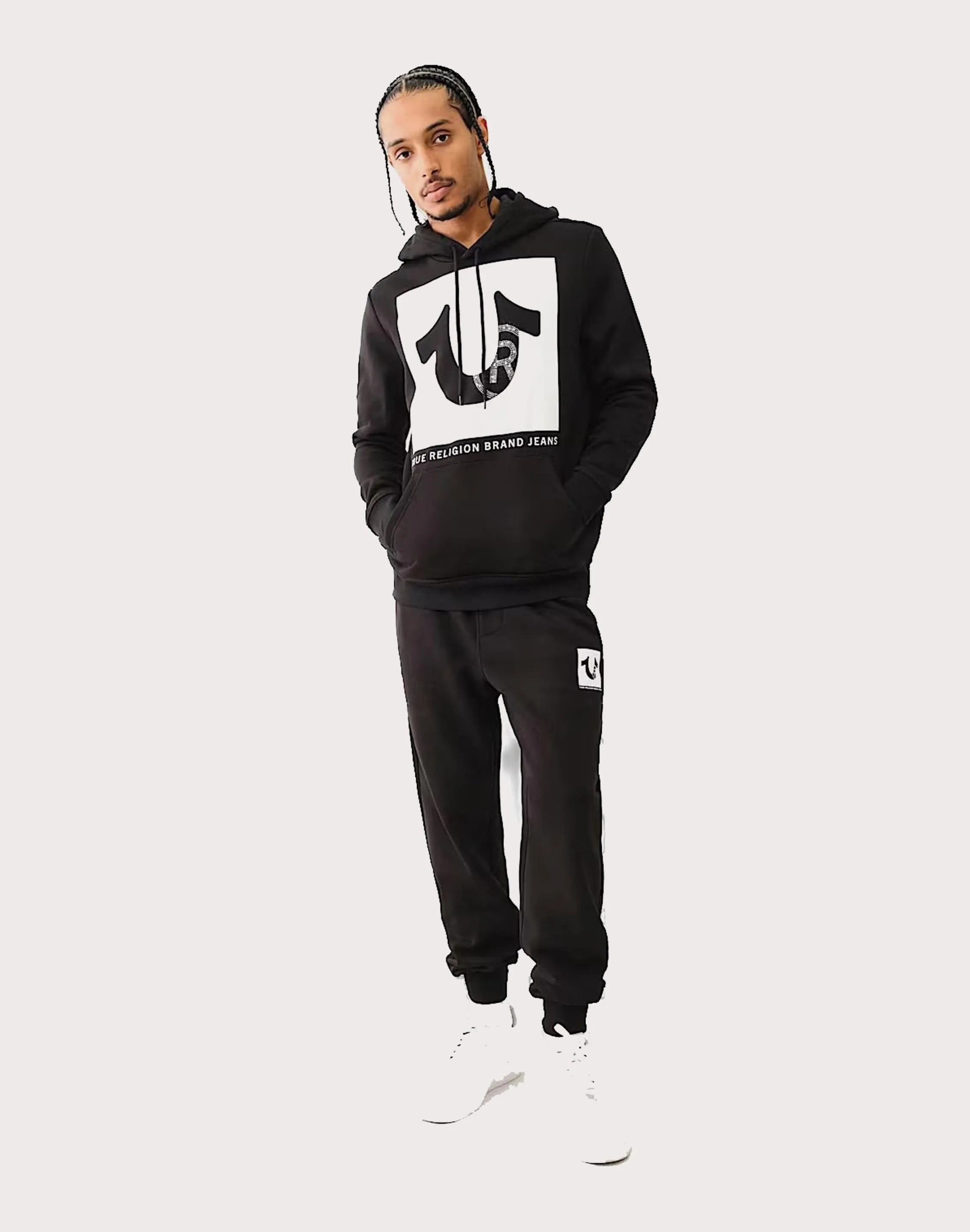 Polish Tone True Religion Crystal Stud Fleece Hoodie