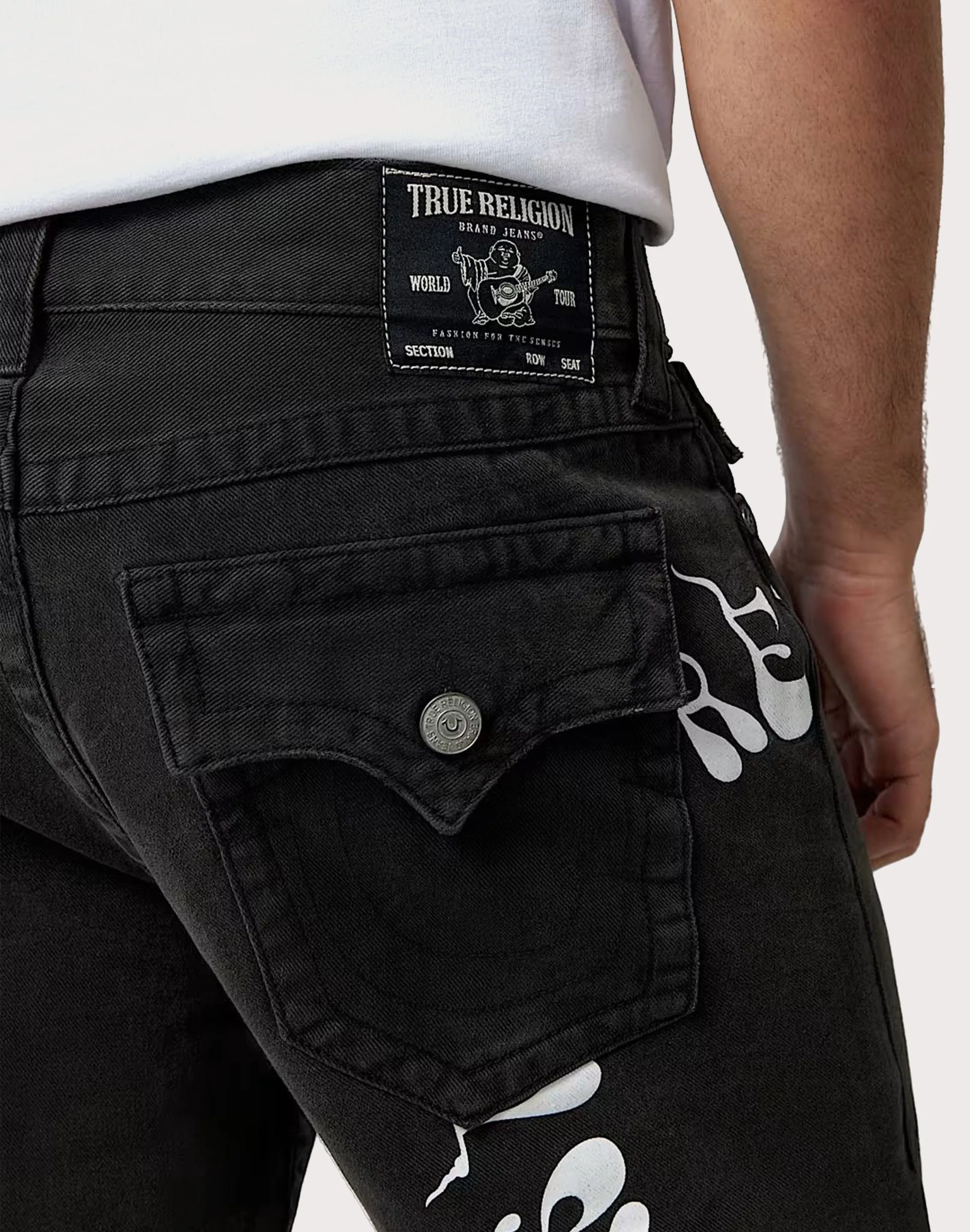 AntiStaticTechnology True Religion Dark Society Club Rocco Flap Slim Fit Denim Jeans
