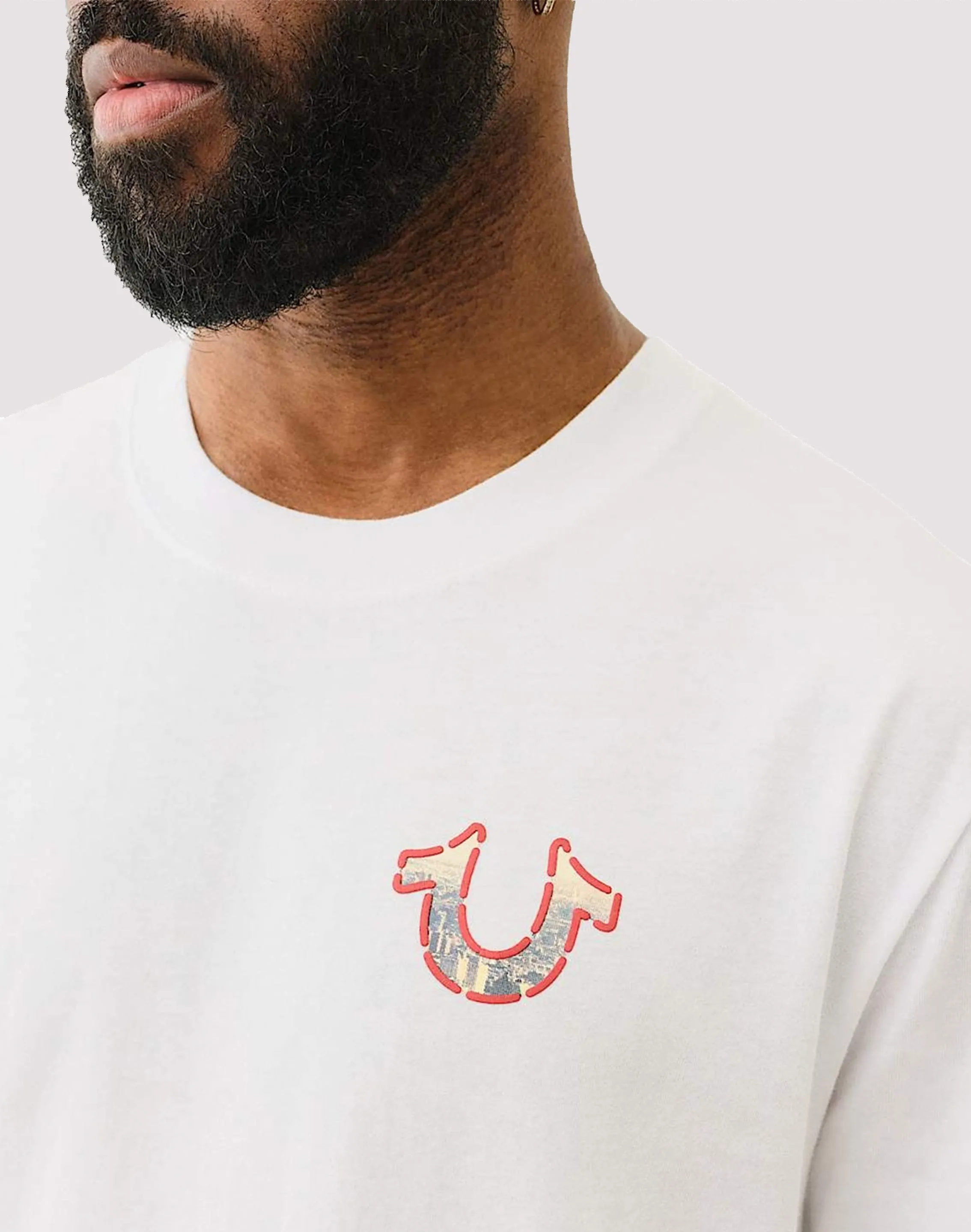 True Religion Graffiti Puff Tee Sheer Glow