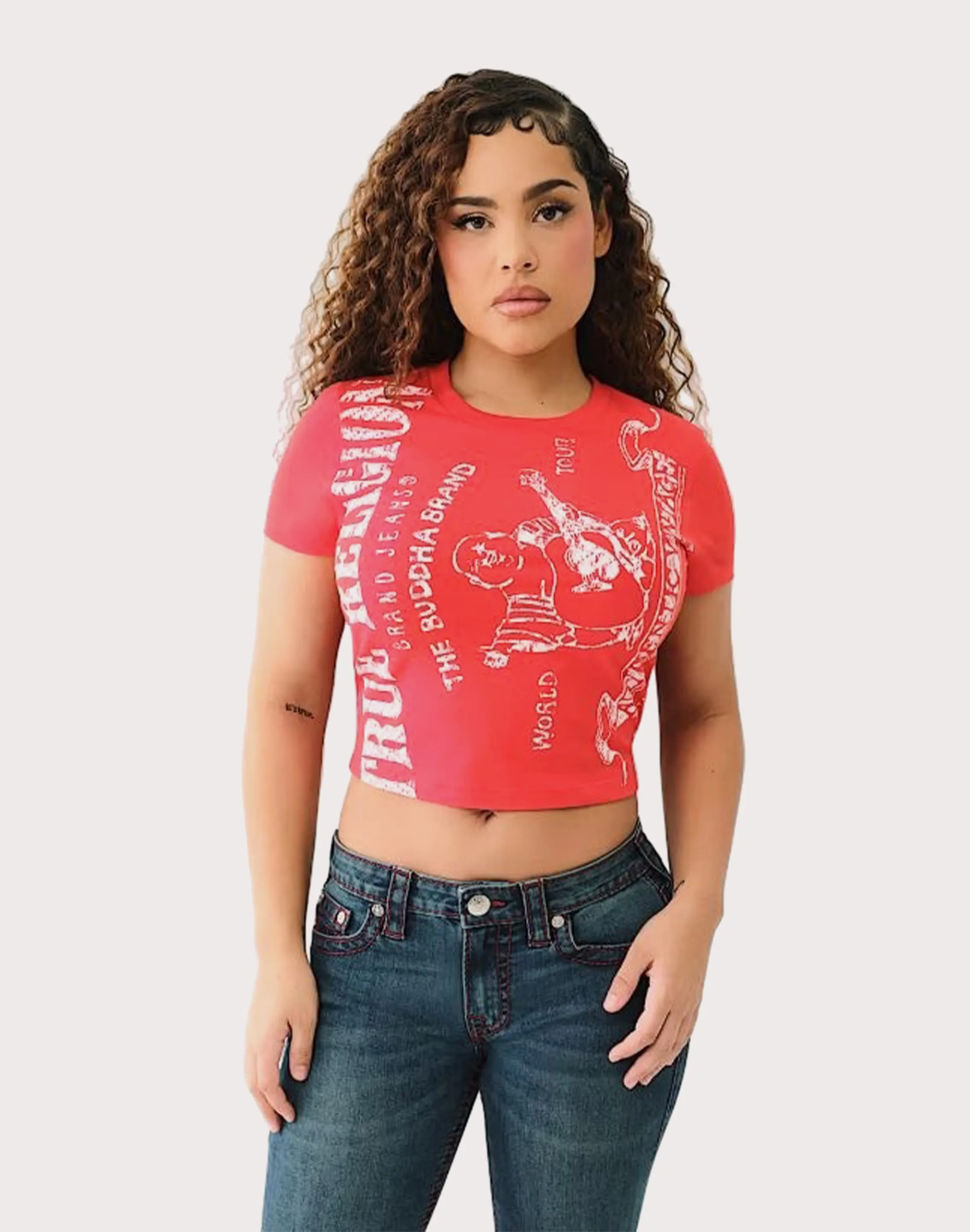 Power Vibe True Religion Heritage Logo Baby Red Tee