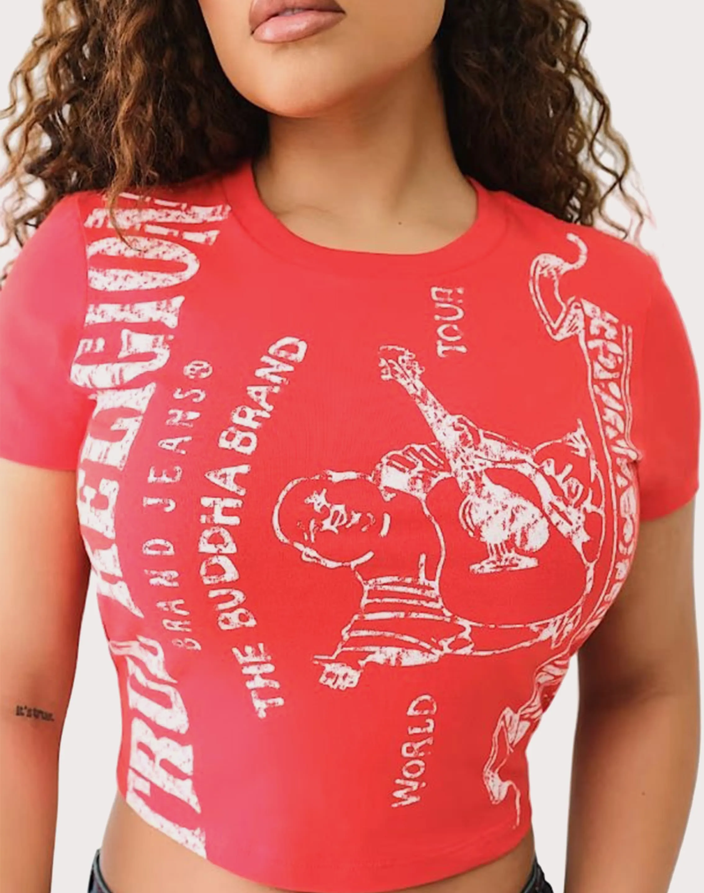 True Religion Heritage Logo Baby Red Tee Saga Fit