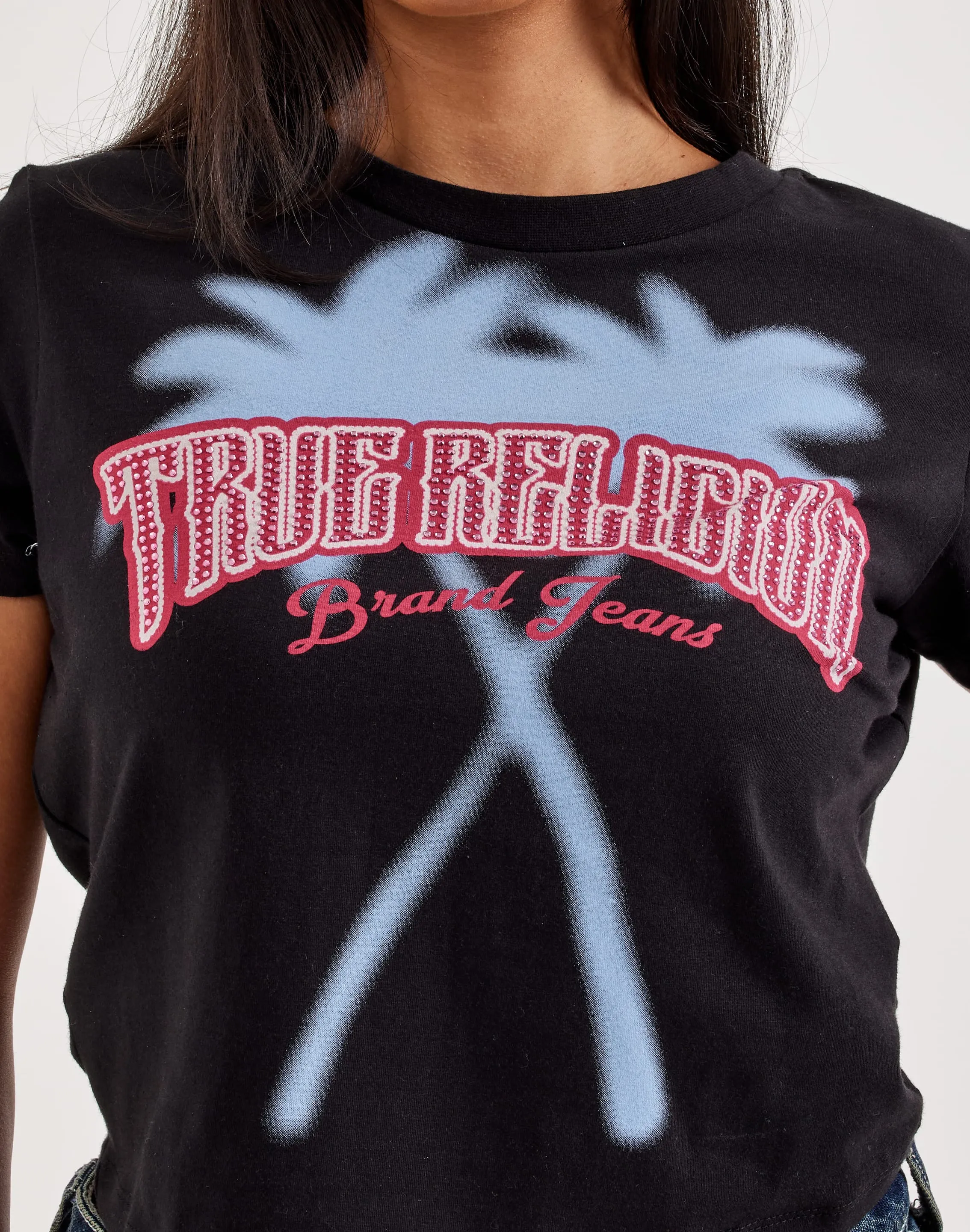 True Religion Palm Tree Tee Sharp Cut OrganicCotton