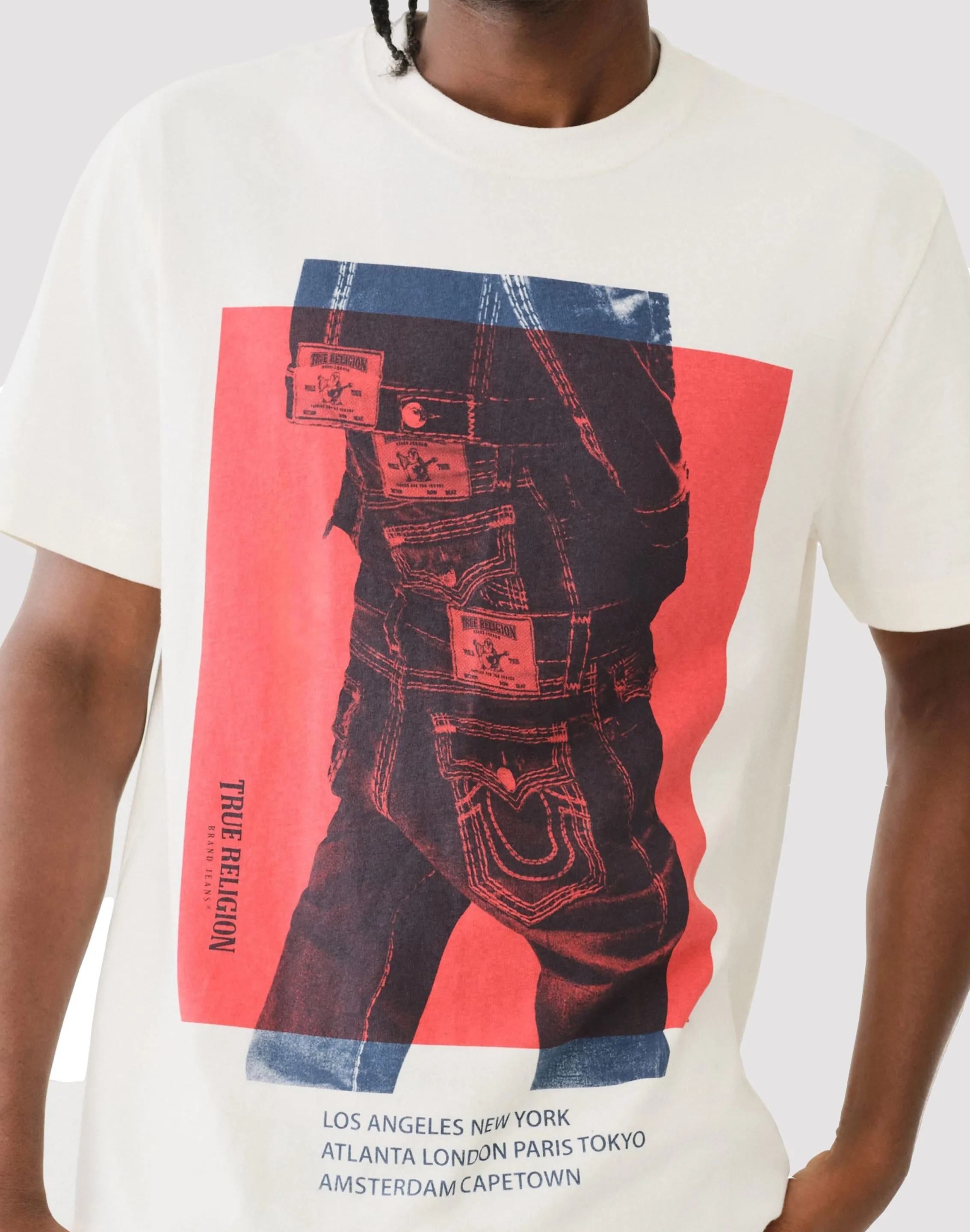 True Religion Photoreal Winter White Tee Basic Core