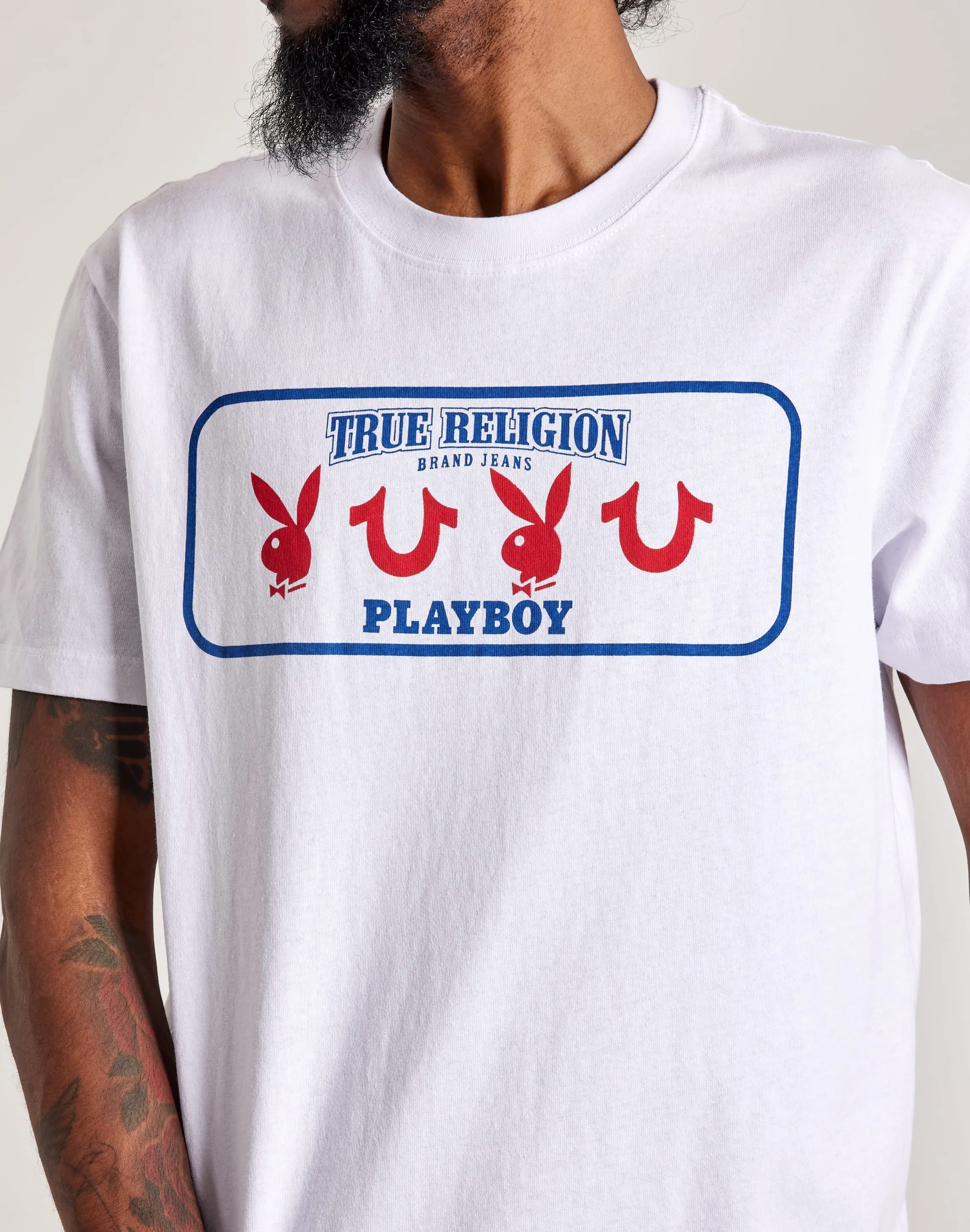 True Religion Playboy Bunny Horseshoe Logo Tee StretchWaistband AntiClingFabric
