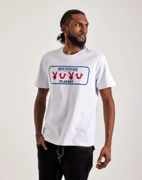 Smile Glow True Religion Playboy Bunny Horseshoe Logo Tee