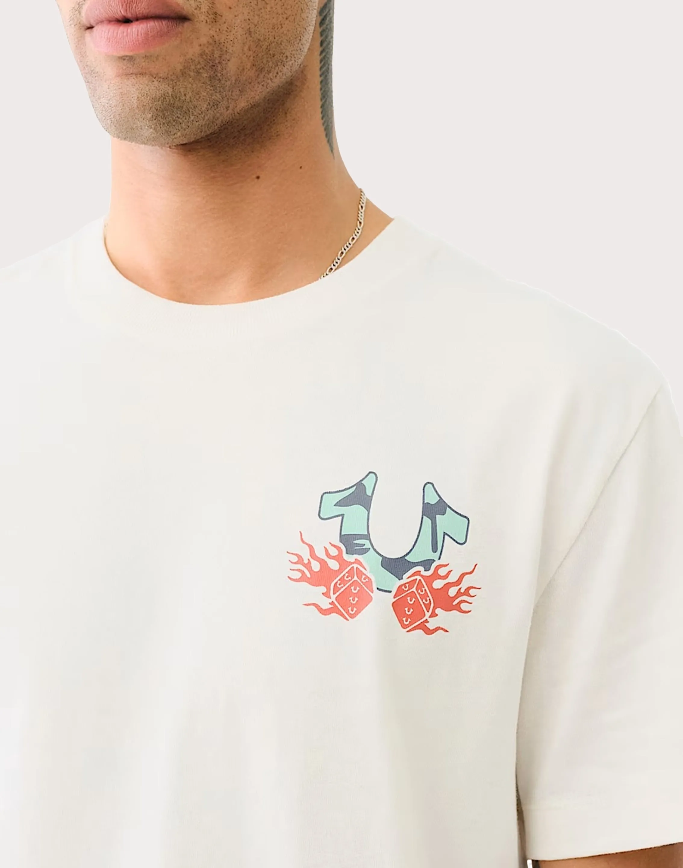 True Religion Reaper Cream Tee PunctureResistant Fabric NonSlipTrims