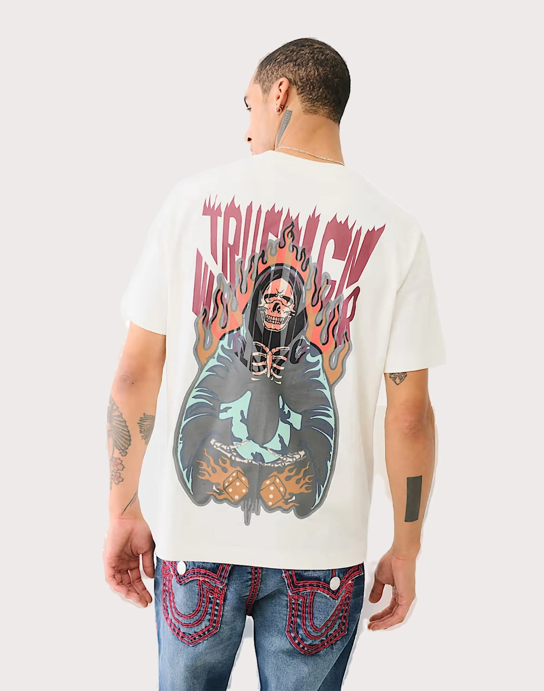 True Religion Reaper Cream Tee Spring Glow