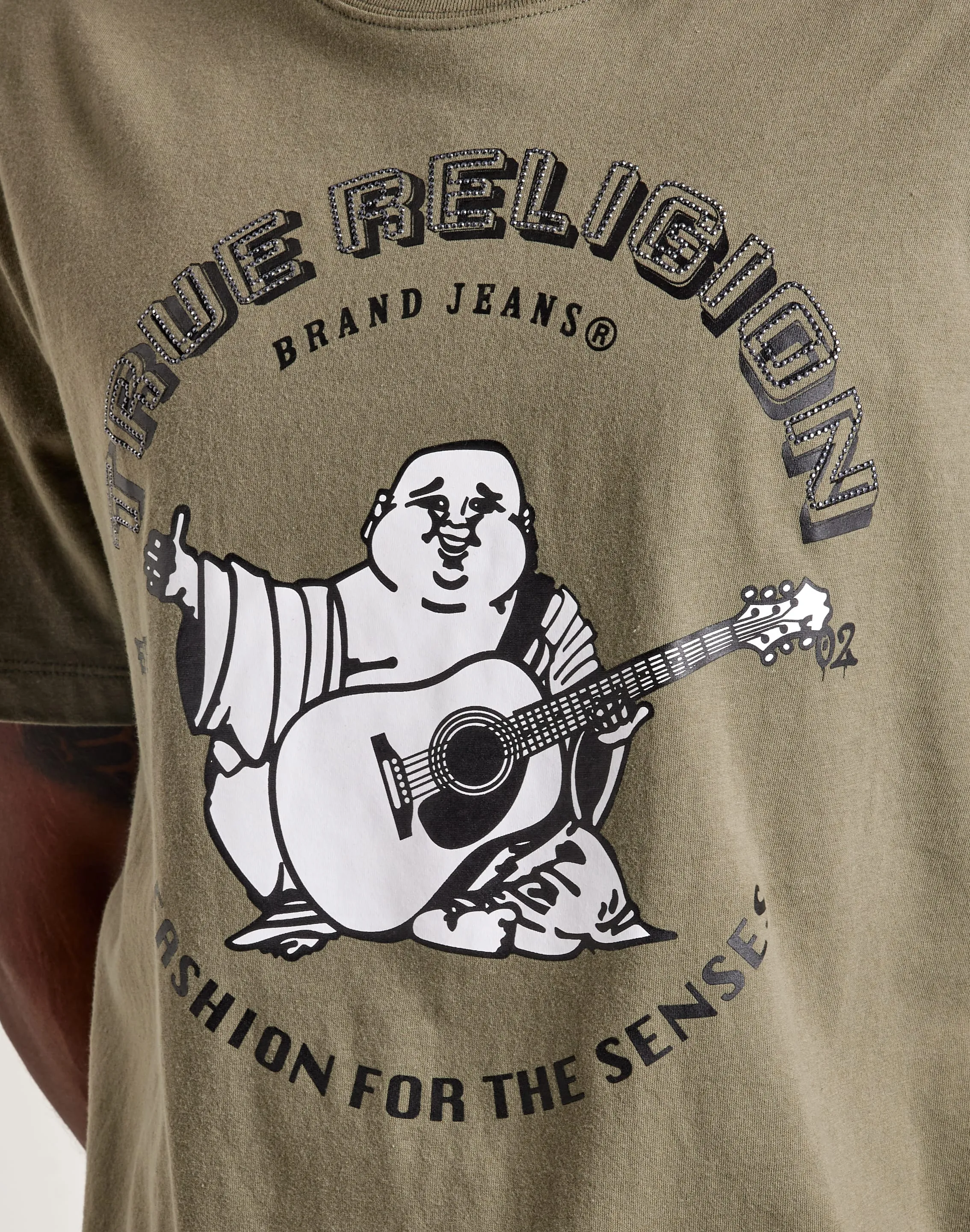 Rich Tone True Religion Rhinestone Buddha Tee