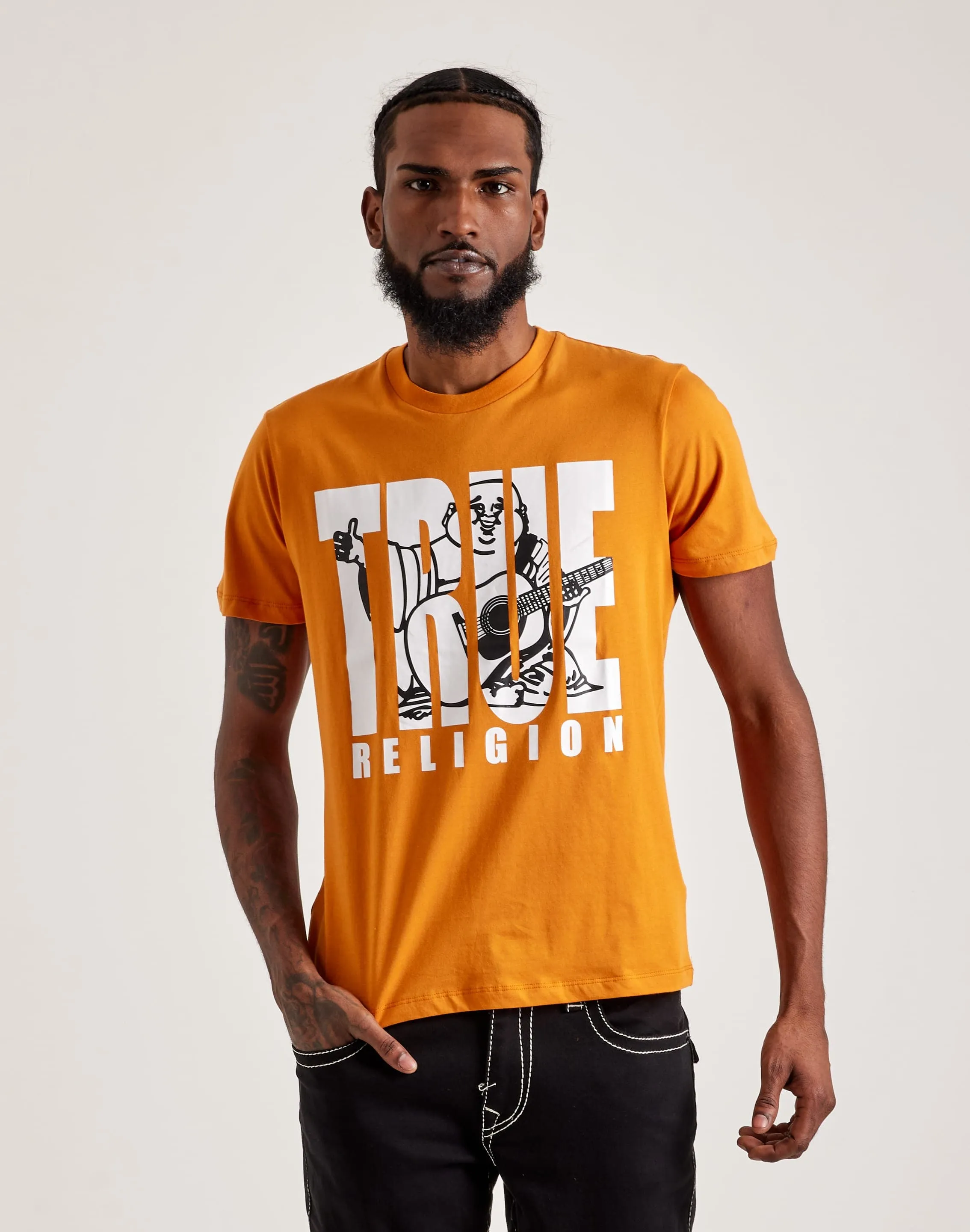 True Religion Shadow Buddha Tee Bead Soul Team Edge