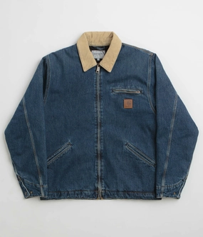 Carhartt OG Detroit Jacket - Blue / Dusty Hamilton Brown Impact Absorbing Padding