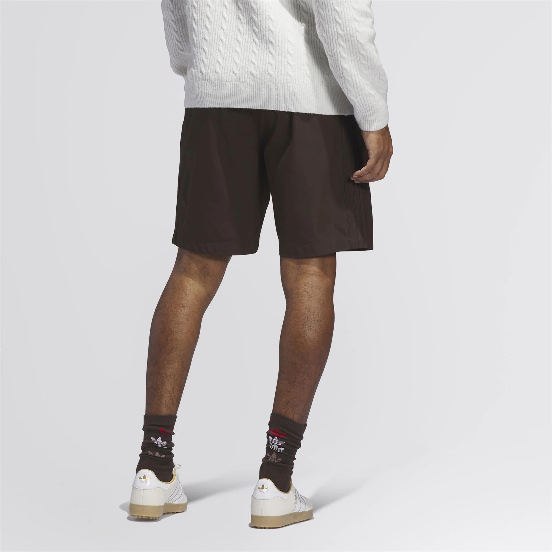 Twistknit Pleated Shorts Dark Brown Quick Dry Technology Soft Texture