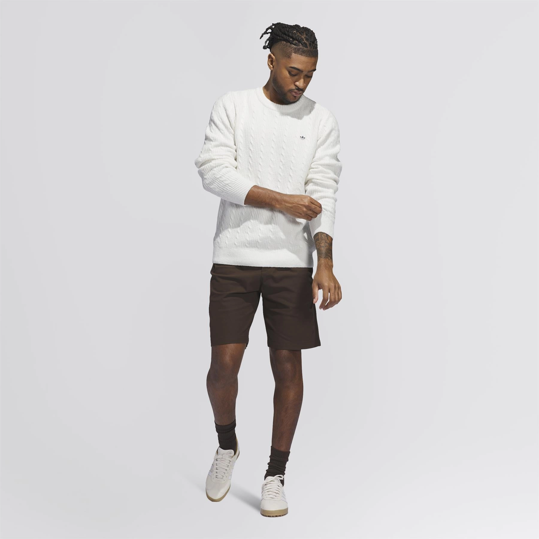 Twistknit Pleated Shorts Dark Brown Travel Clothing