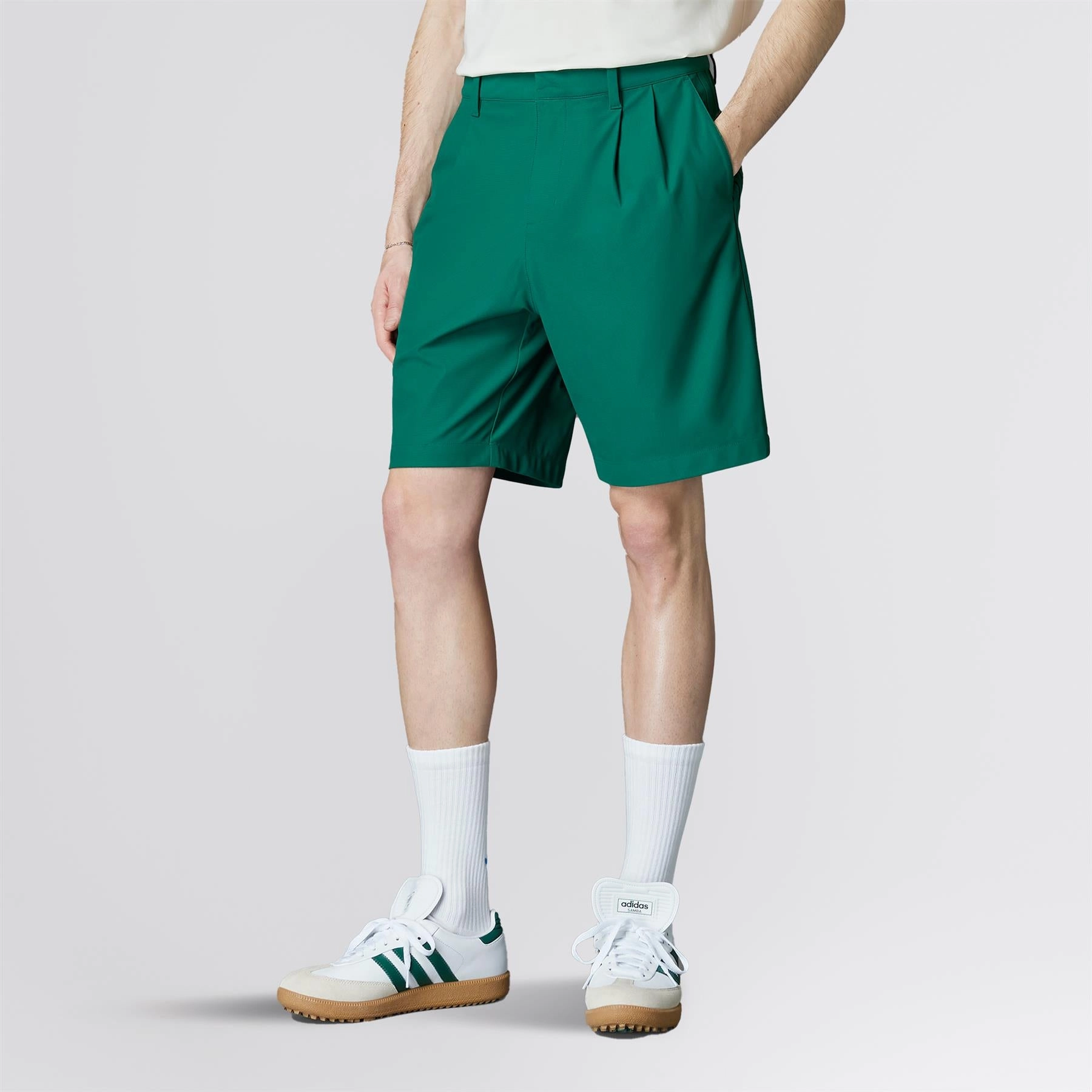 Twistknit Pleated Shorts Green summer shorts Sporty Casual