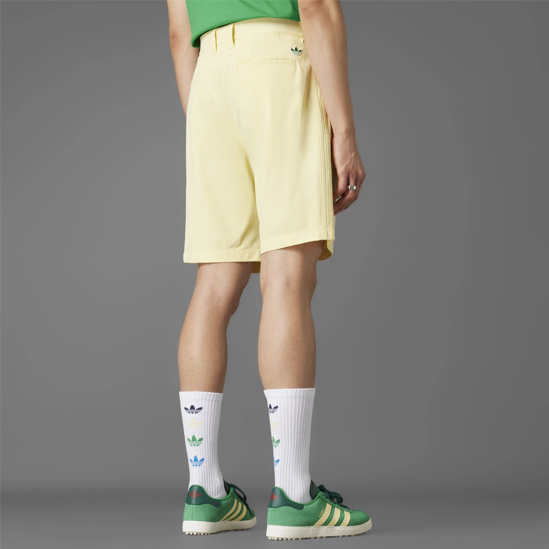 Twistknit Pleated Shorts Yellow Clean Fit Wide-leg cut