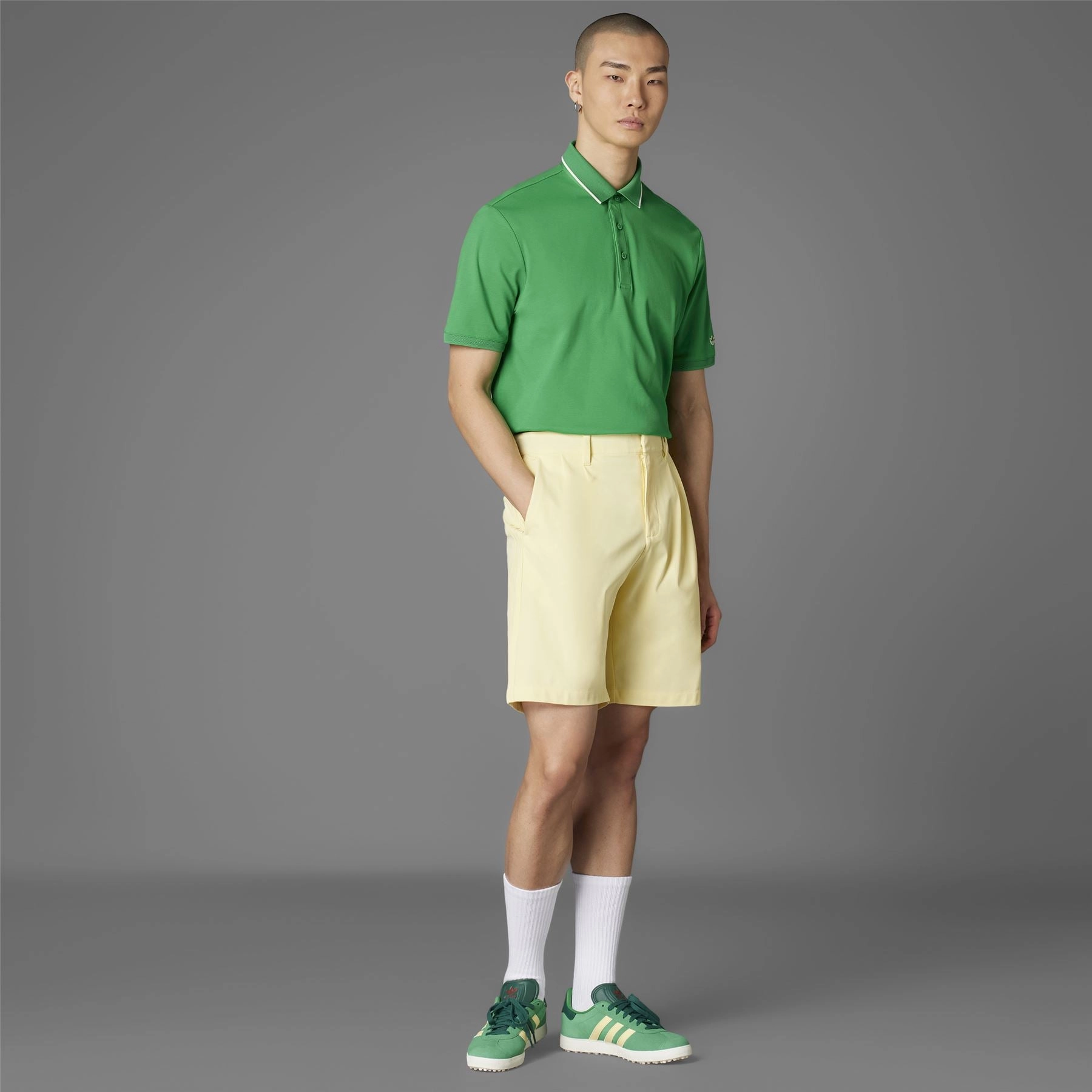 Twistknit Pleated Shorts Yellow Ventilated Mesh Panels Lounge Ready