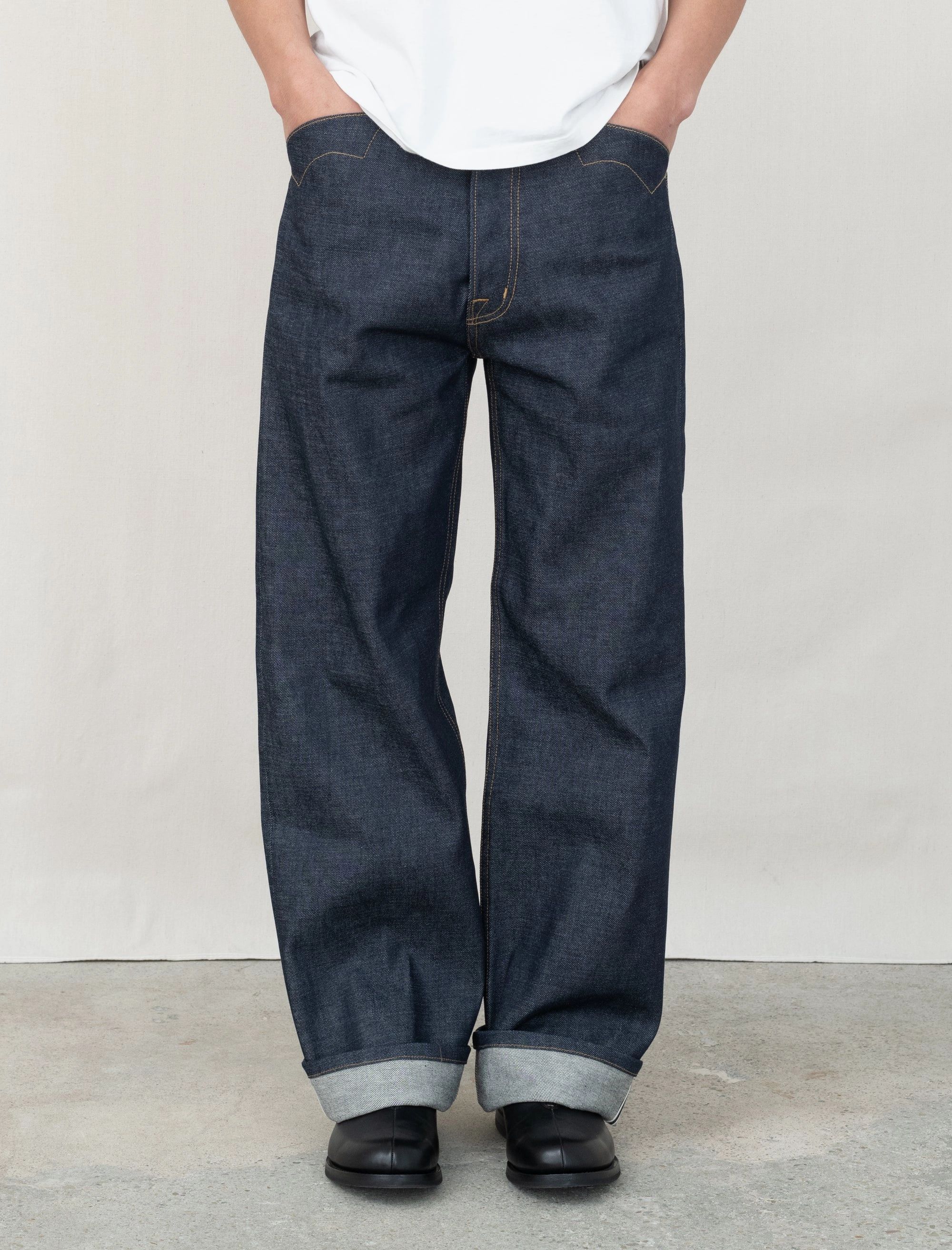 Type 00 15oz Selvedge Denim (Indigo) Compression Support Lining