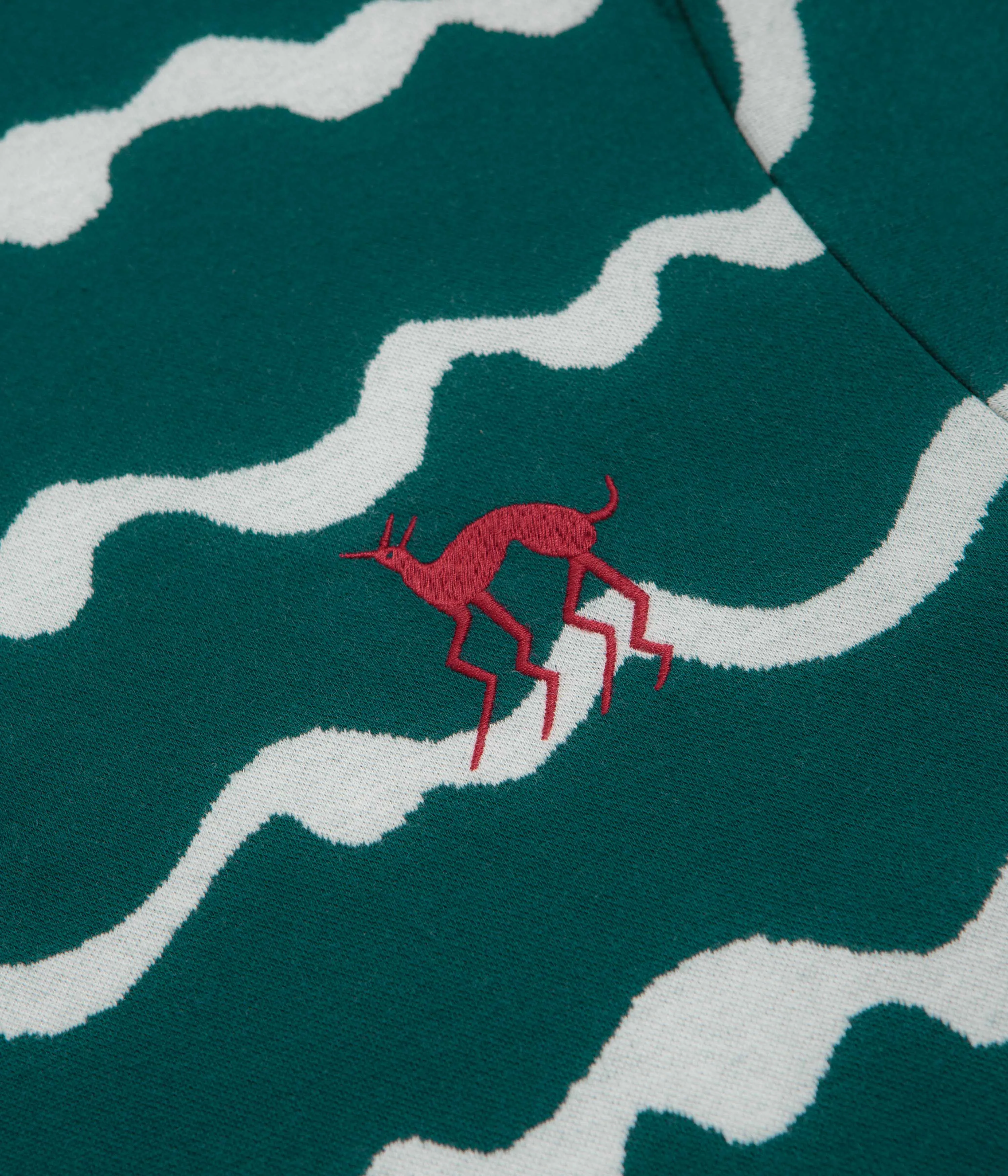 Lounge Wear Everyday Outfit by Parra Broken Waves Polo Shirt - Pine Green