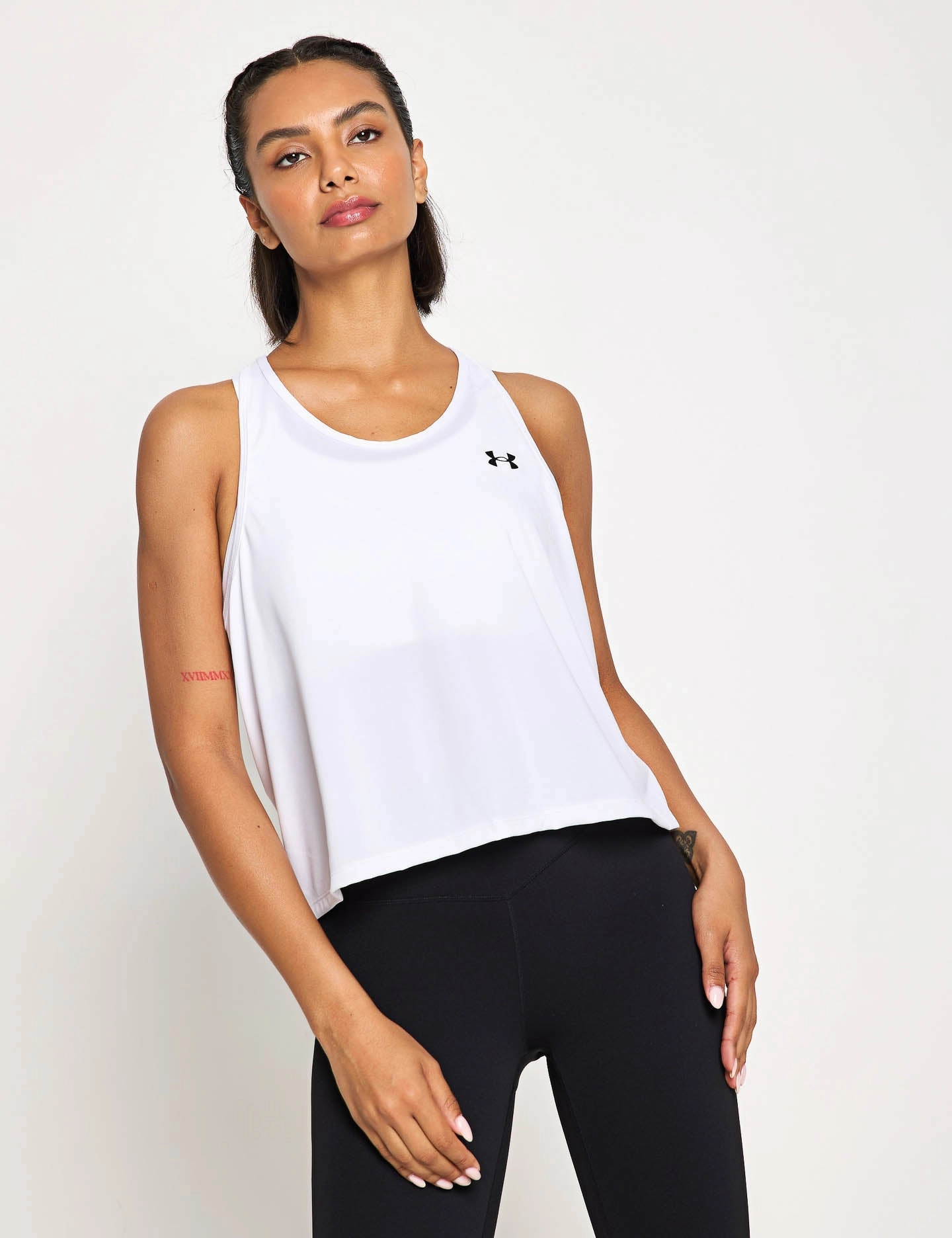 UA Tech Swing Tank - White/Black Minimalist Styling Laser Cut Ventilation