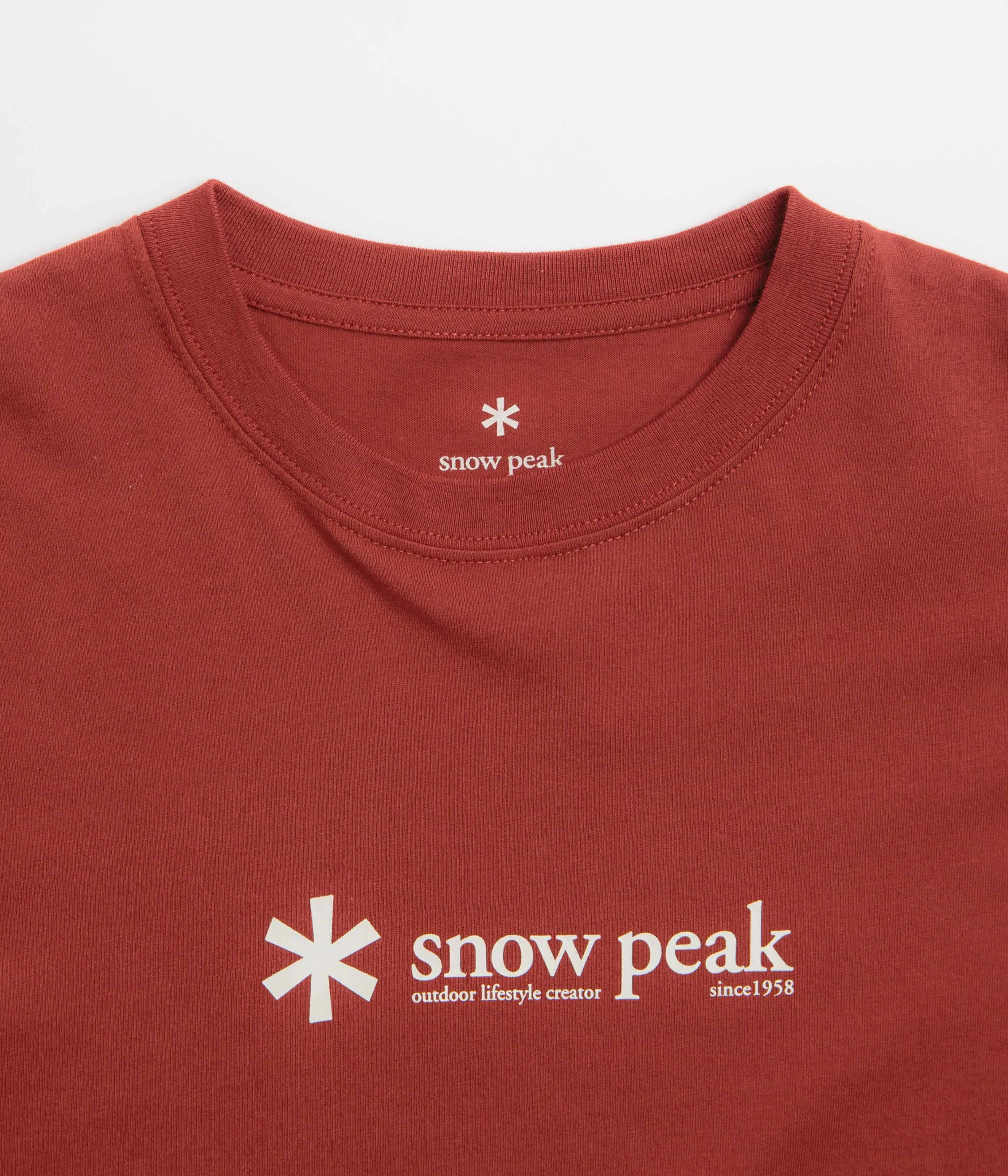 Snow Peak Soft Cotton Logo T-Shirt - Red picnic clothes