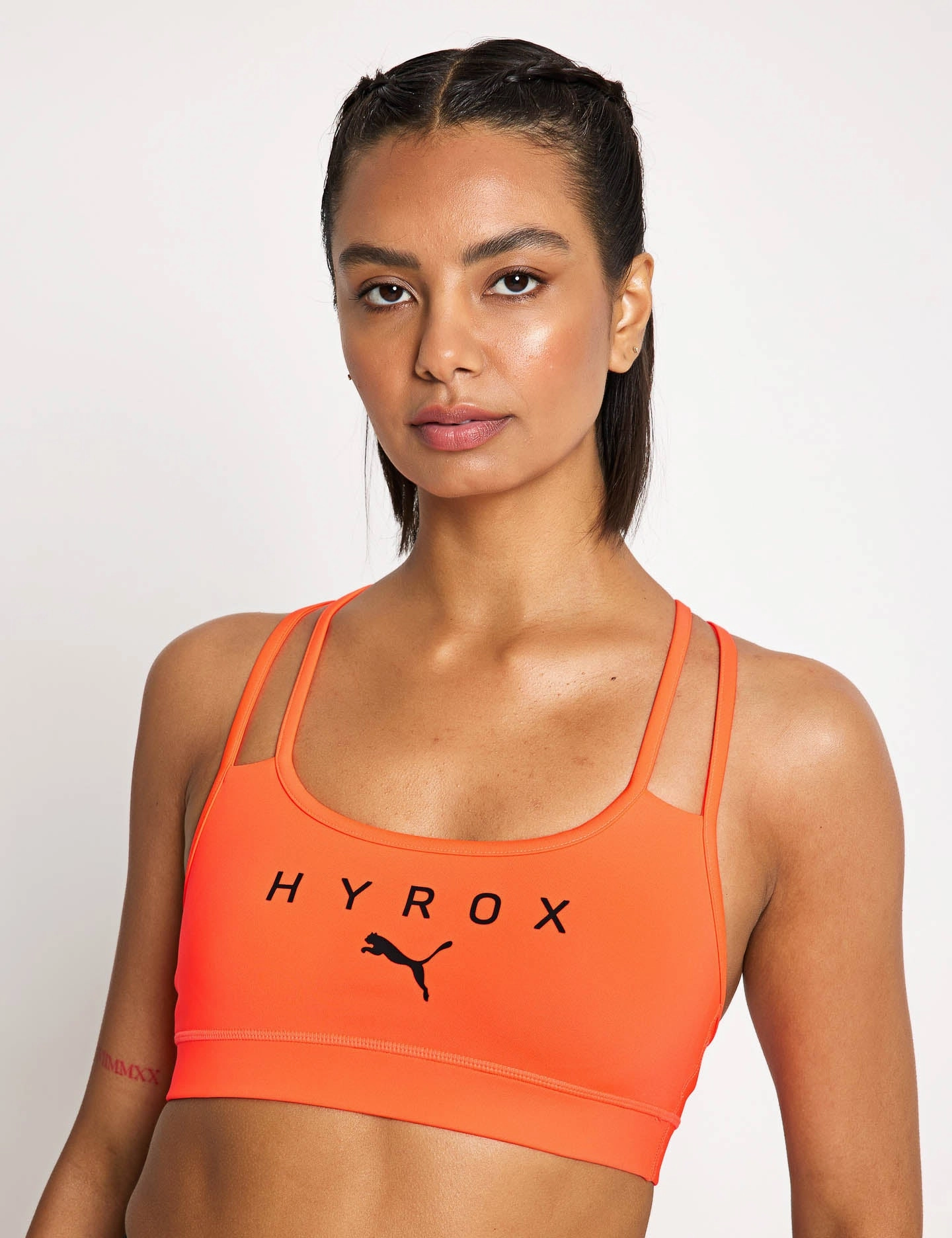 White activewear Puma x Hyrox Move Strappy Bra - Glowing Red