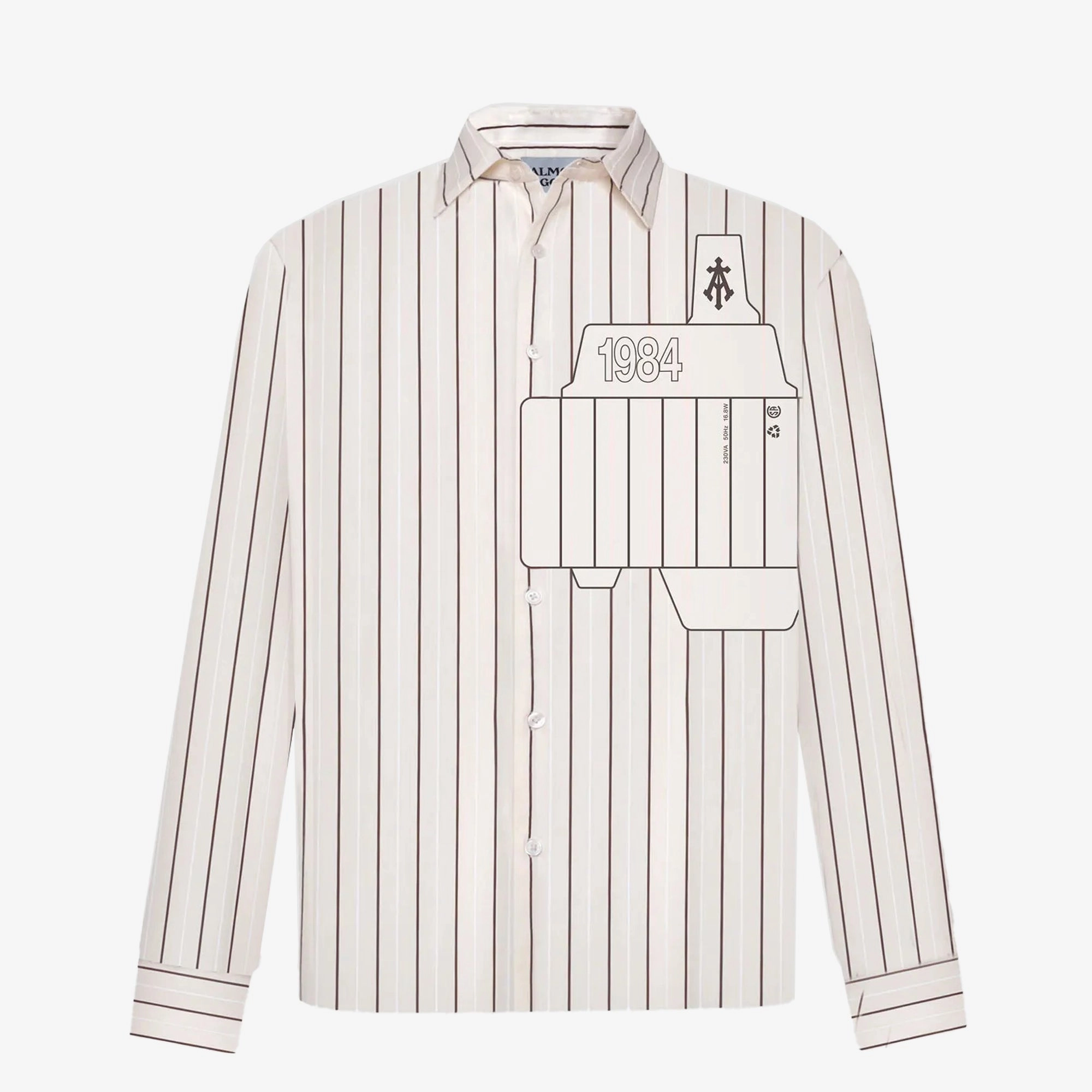 Reinforced Edges ALMOST GODS | ASSEMBLAGE STRIPE BOXY SHIRT { WHITE