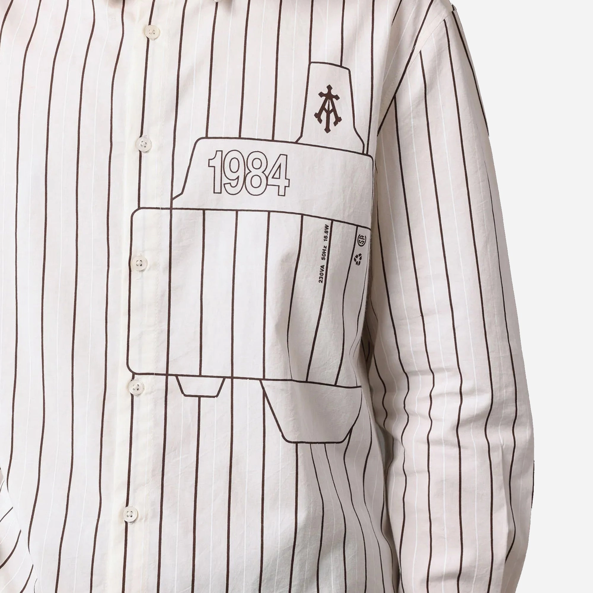 ALMOST GODS | ASSEMBLAGE STRIPE BOXY SHIRT { WHITE Web Glow