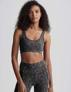 Spaghetti straps Elastic seams Move Selma Bra - Obsidian Dew