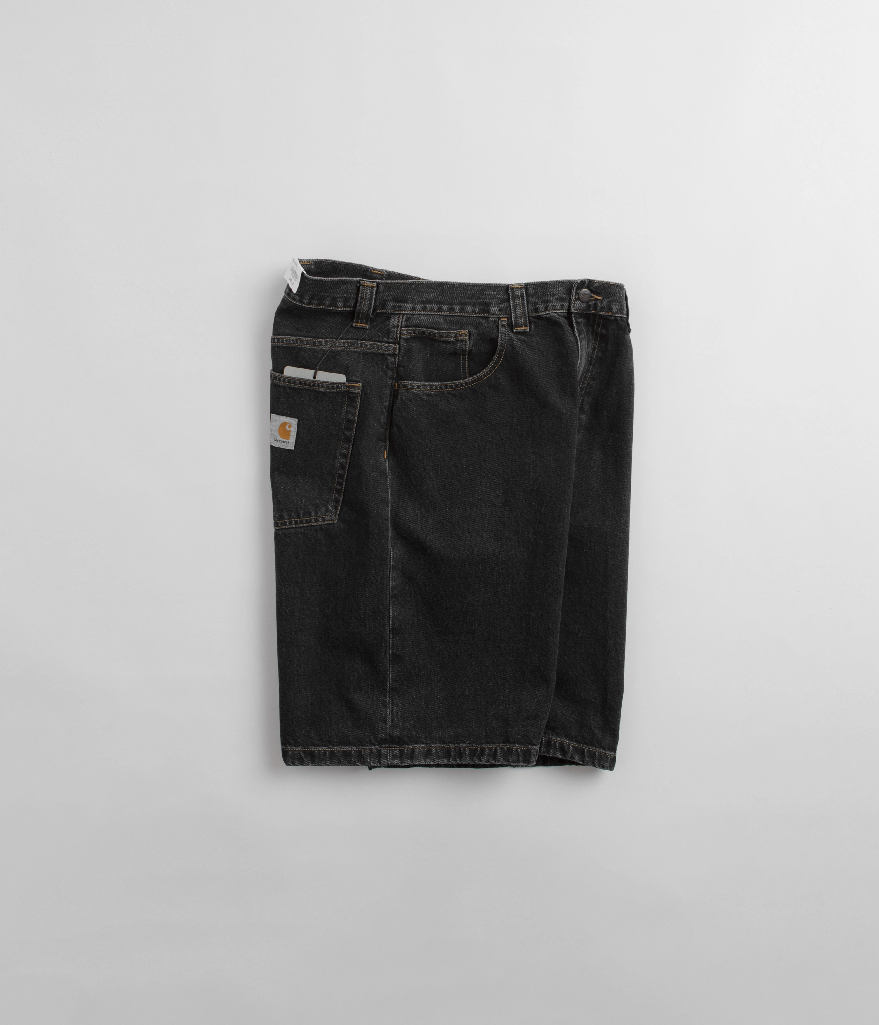 Carhartt Brandon Shorts - Black Stone Wash Wool blend