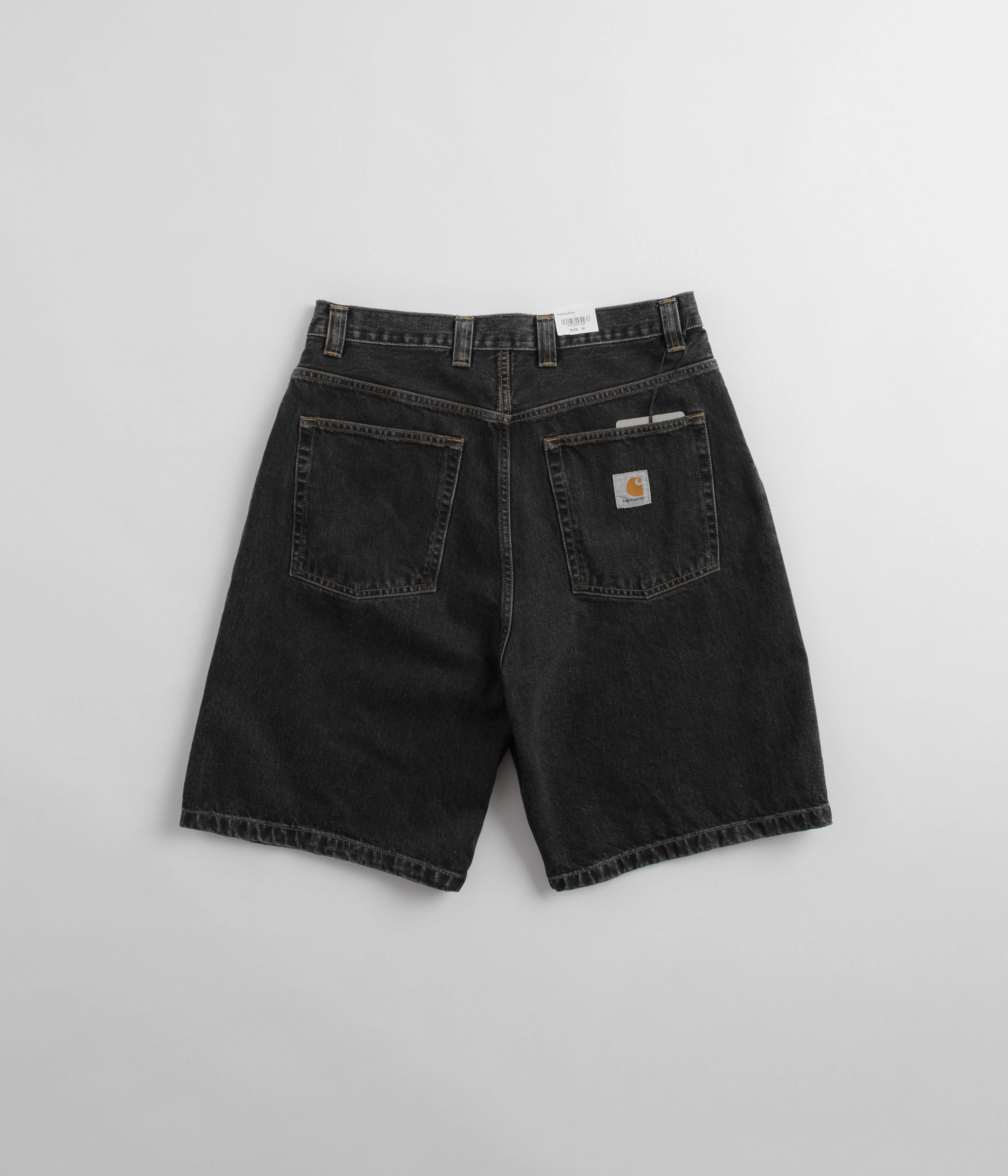Non Irritating Tags Durable Hem Finishing Carhartt Brandon Shorts - Black Stone Wash