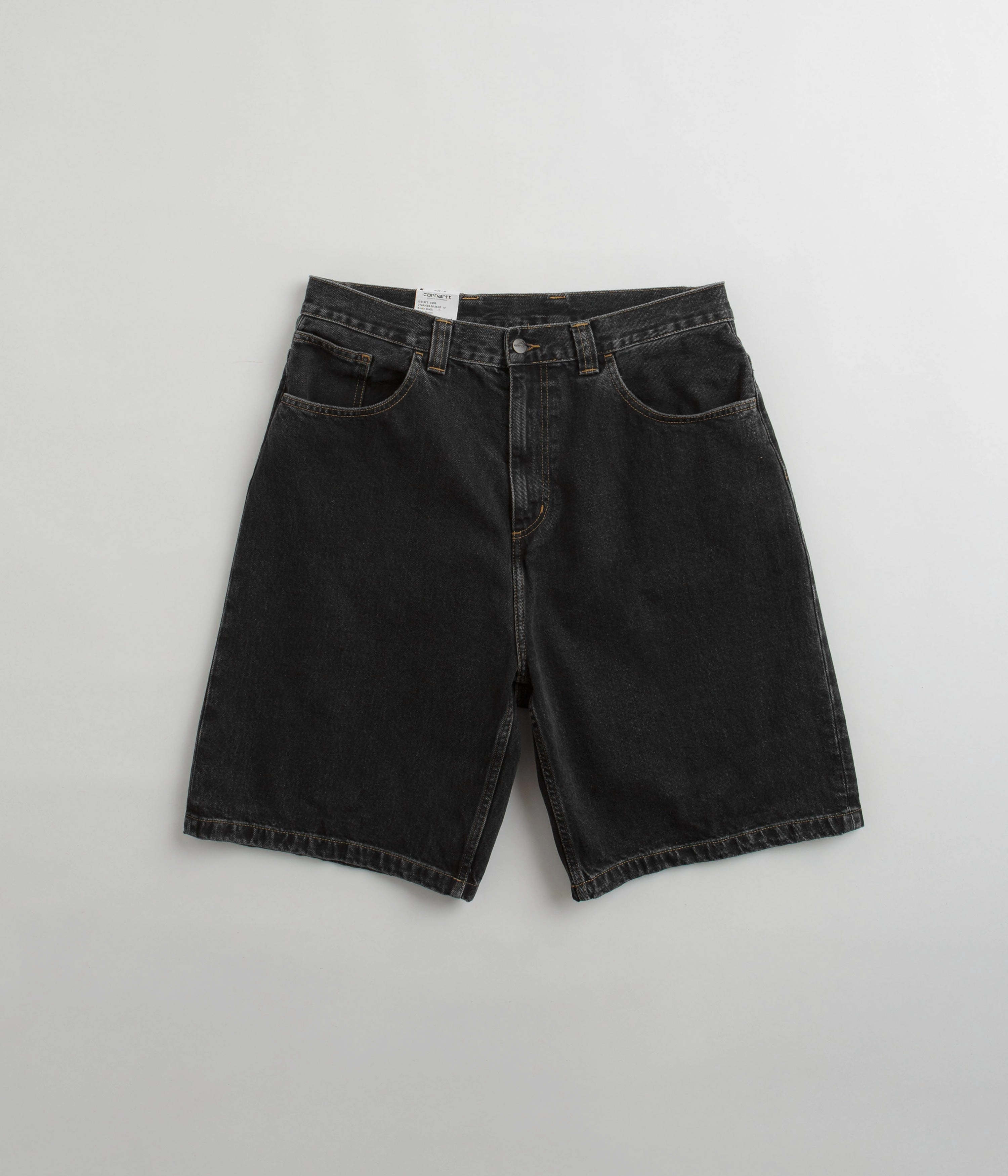 Wide Leg Silhouette Carhartt Brandon Shorts - Black Stone Wash