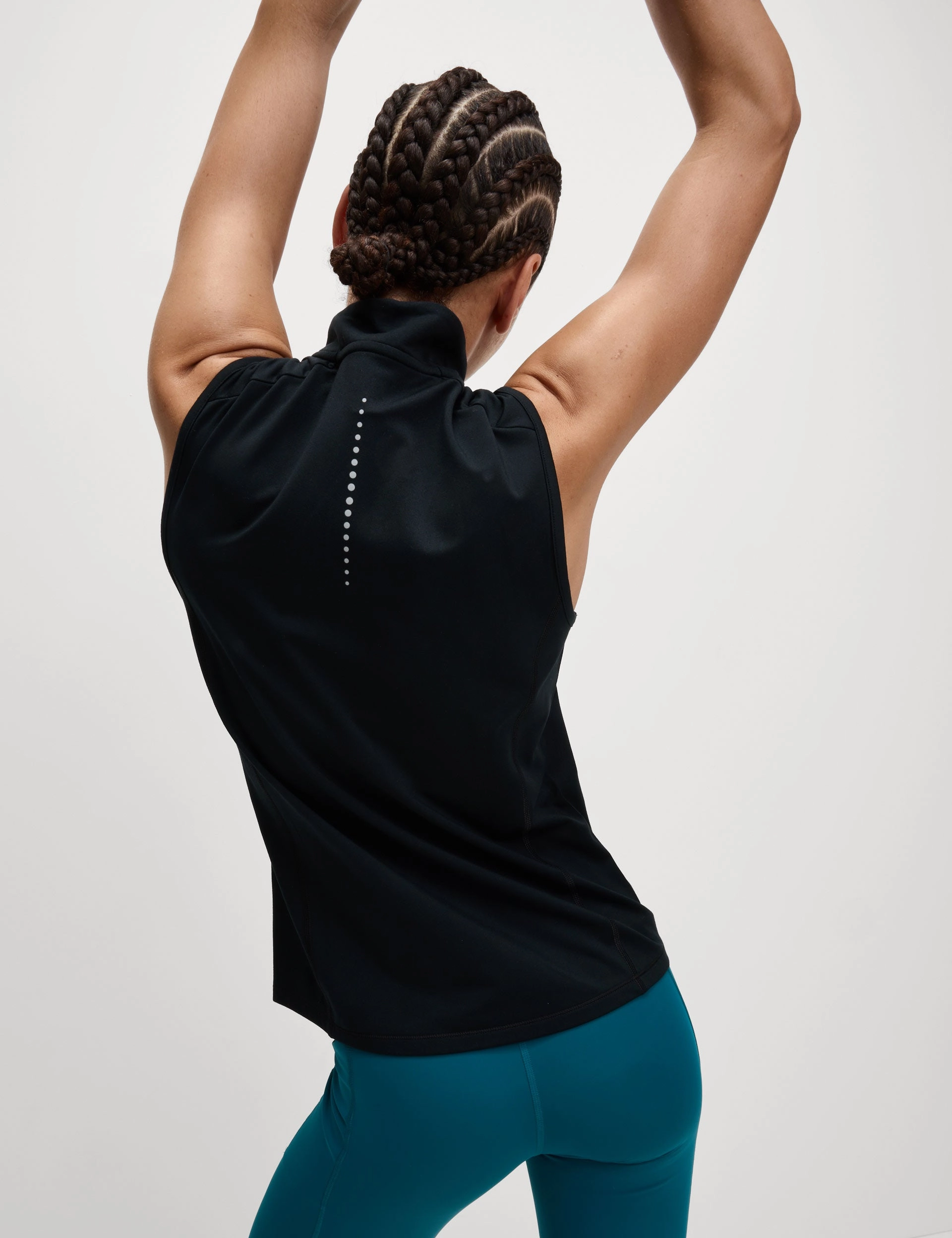 Light Day Jacket Functional Layer Piece Ultraheat Zip Up Running Gilet - Black